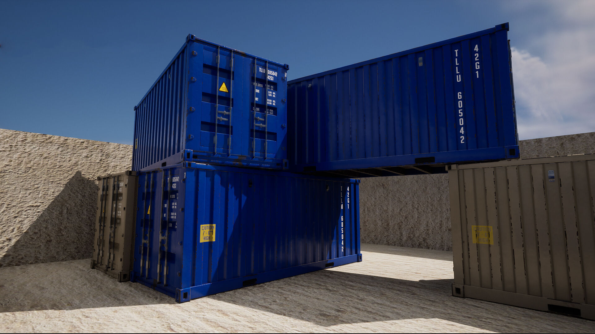 Shipping Container Sample Free low-poly 3D model_1