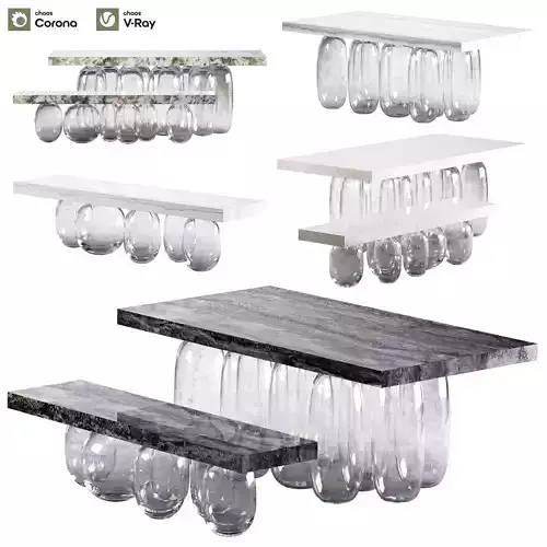 Dining Set Inverted Gravity 3D model