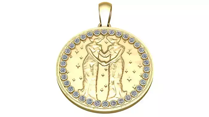 COUPLE  COIN PENDANT 3D PRINTABLE MODEL 
