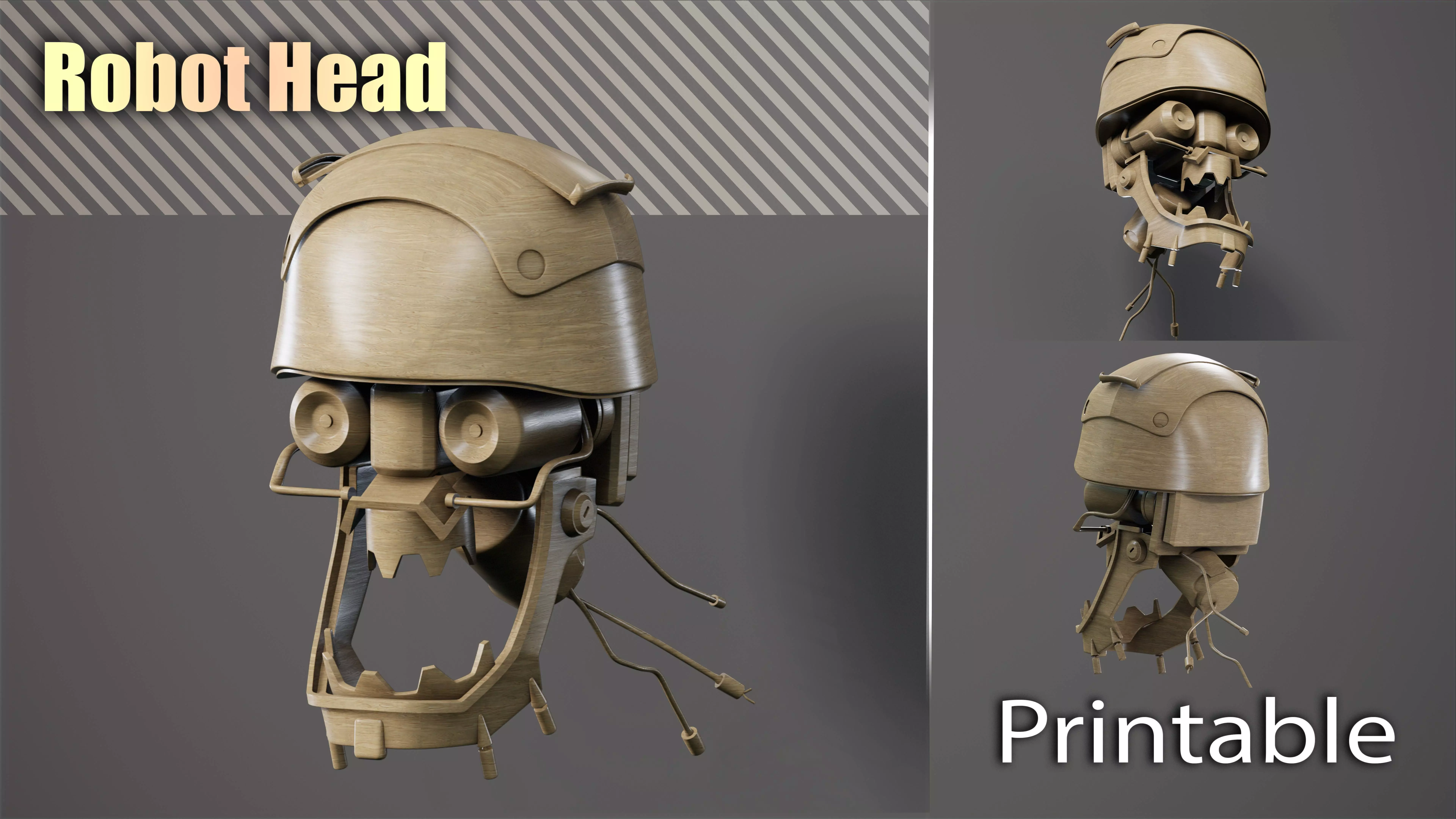 Robot Head 3D print model_0