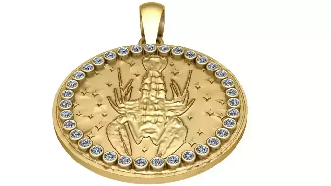 SCORPIO INSECT PENDANT 3D PRITNABLE MODEL 