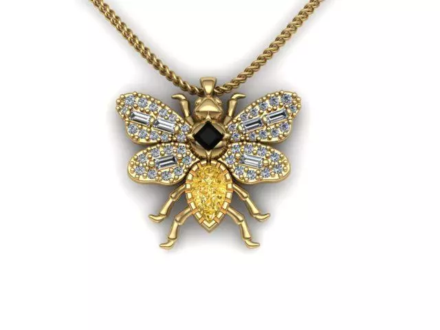 Necklace pendant bee 3D print model