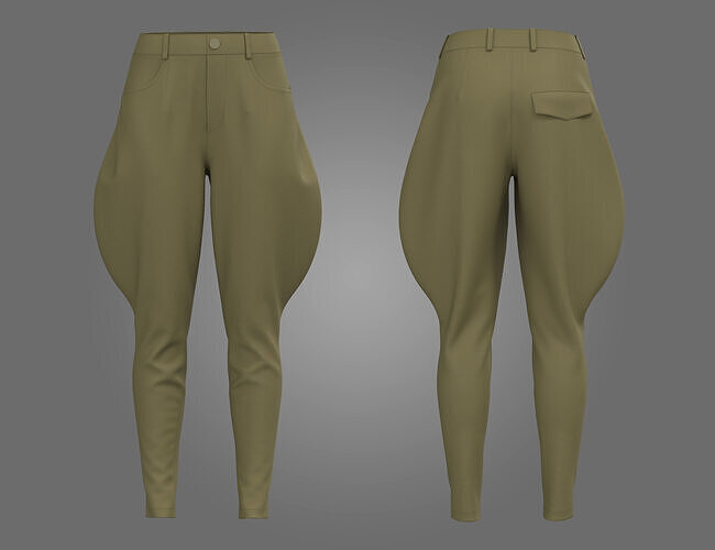 Female Breeches Pant  3D model