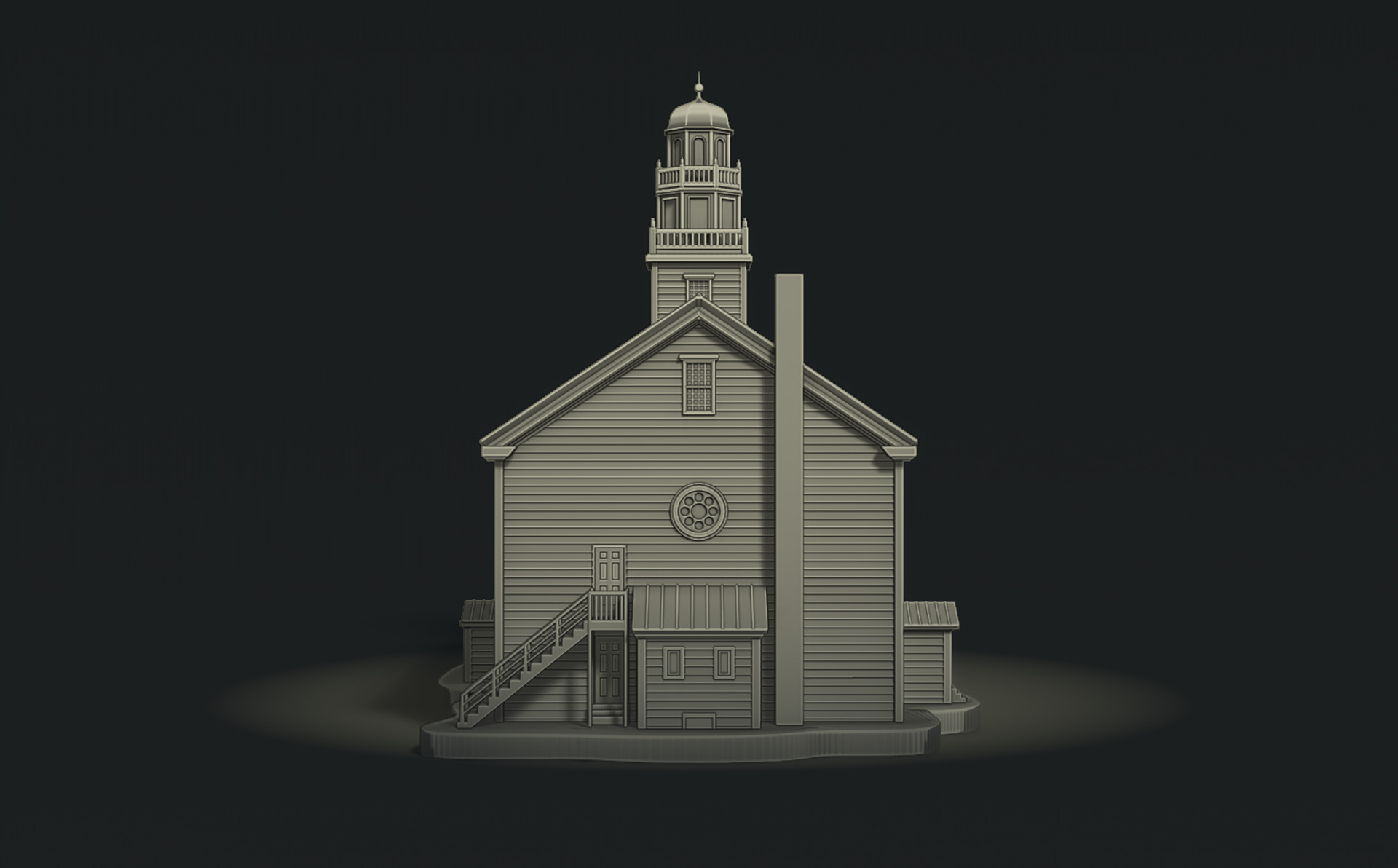 Classic Wooden Church RoZ 3D print model_7