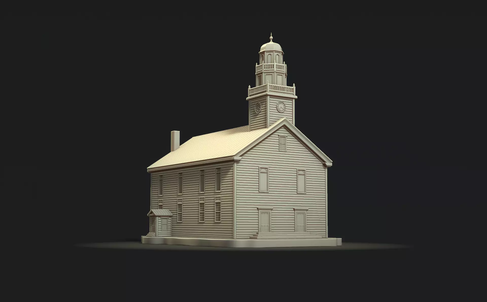 Classic Wooden Church RoZ 3D print model_0