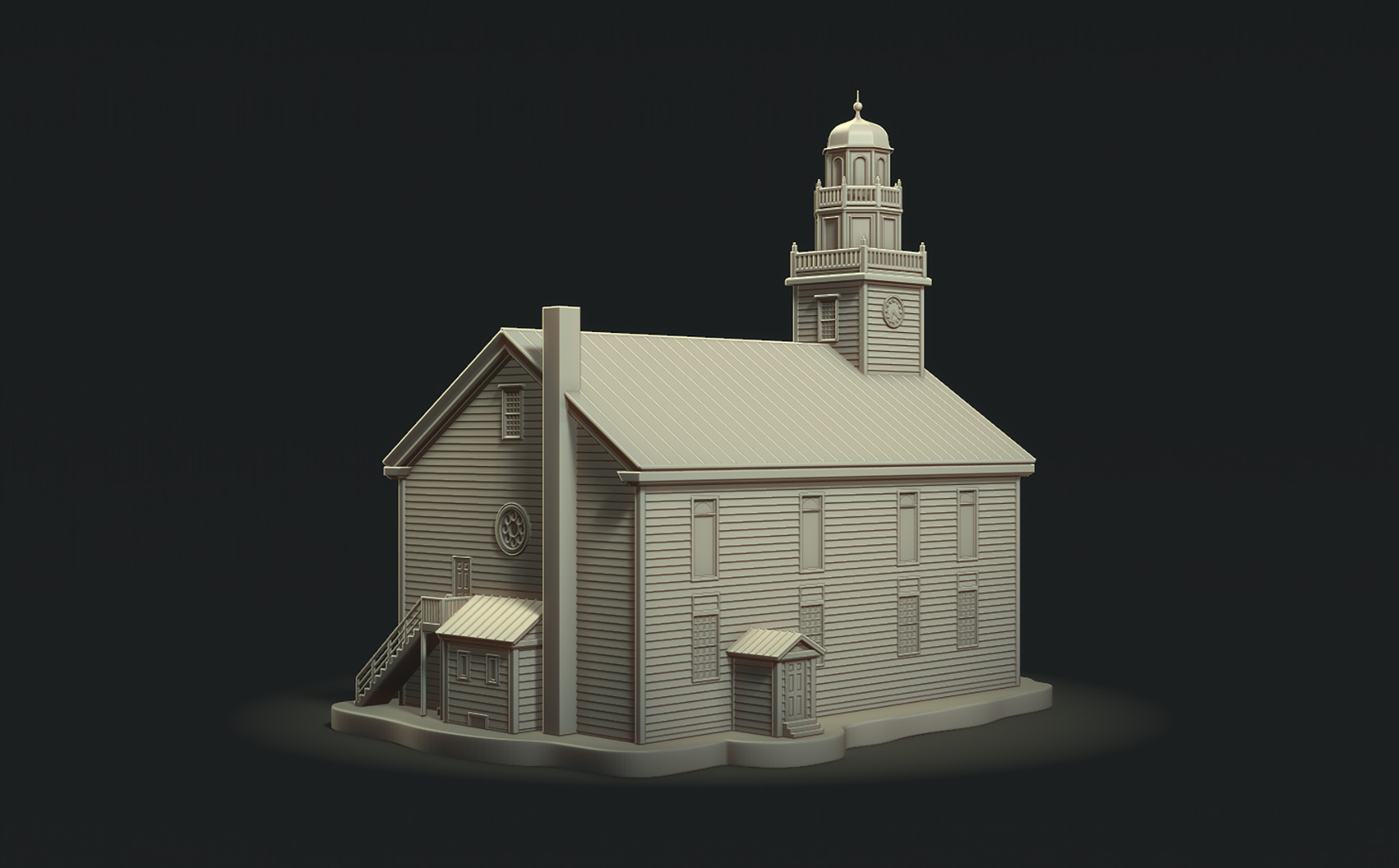 Classic Wooden Church RoZ 3D print model_3