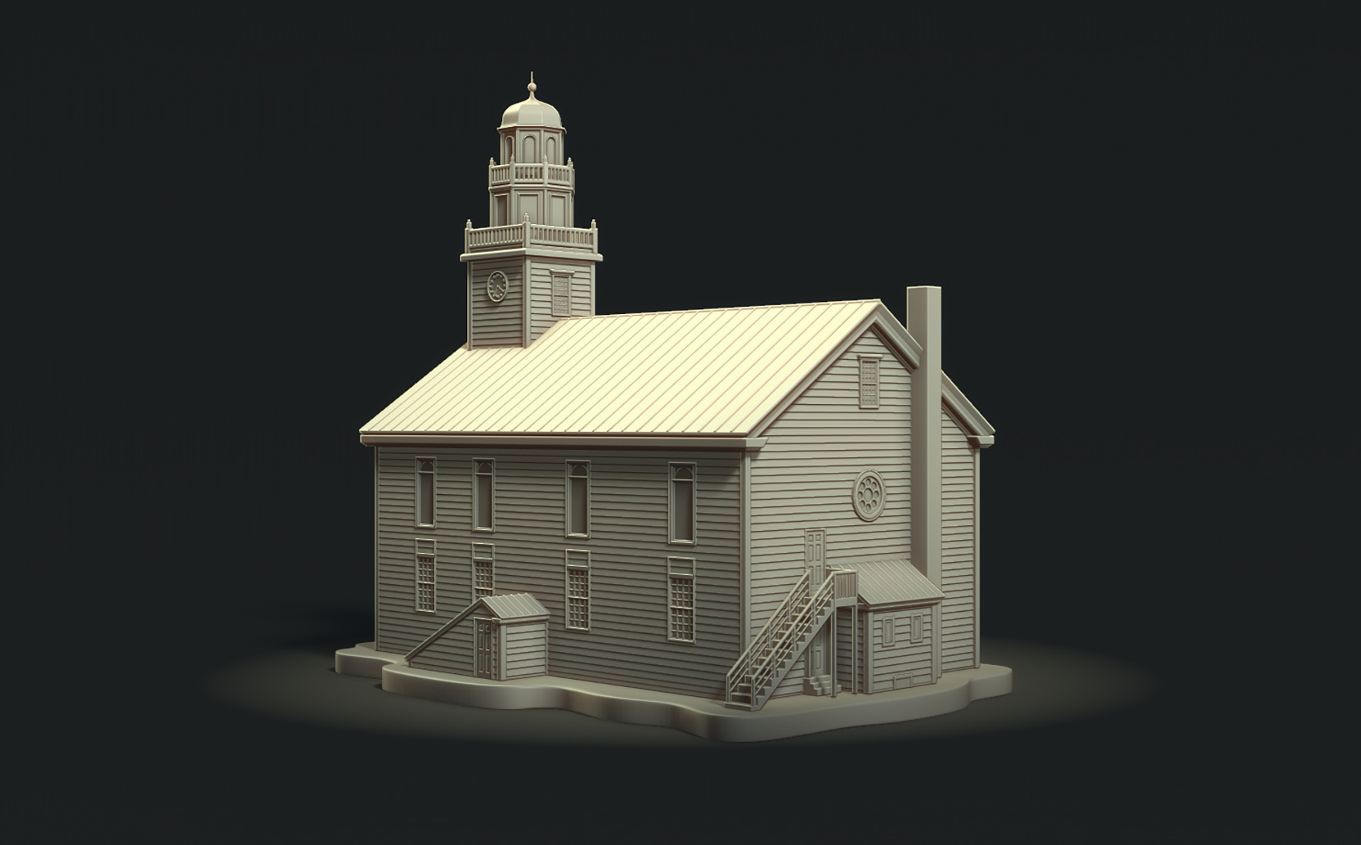 Classic Wooden Church RoZ 3D print model_2