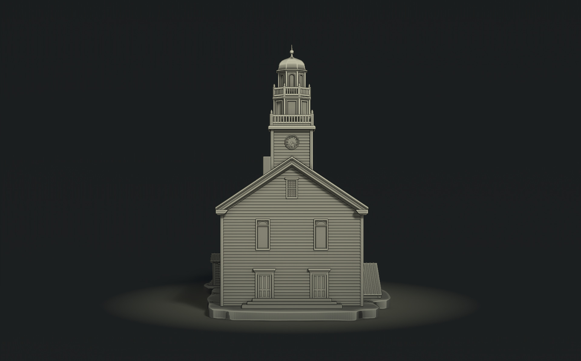Classic Wooden Church RoZ 3D print model_5