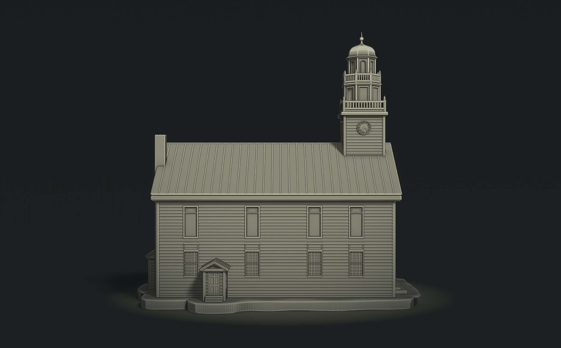 Classic Wooden Church RoZ 3D print model_6