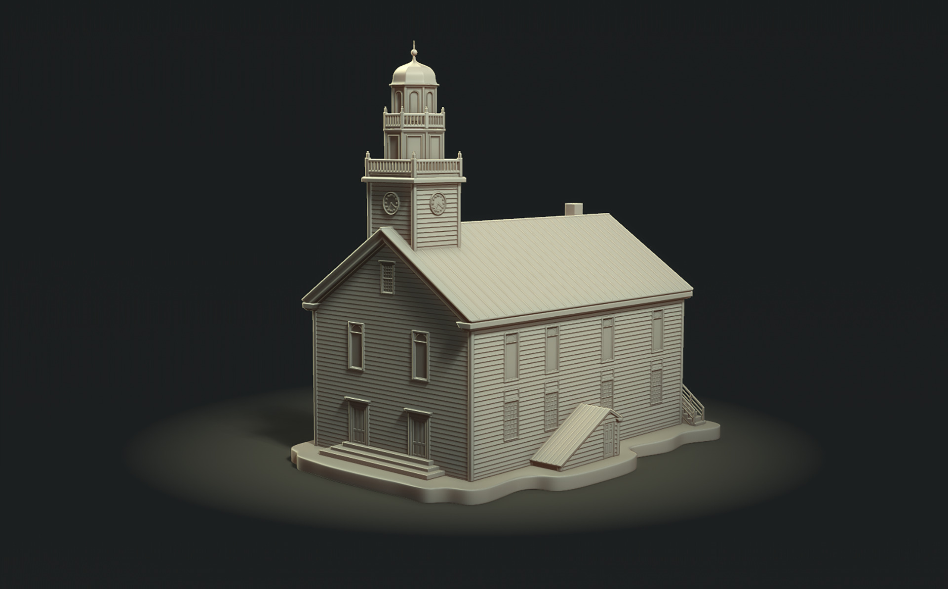 Classic Wooden Church RoZ 3D print model_1