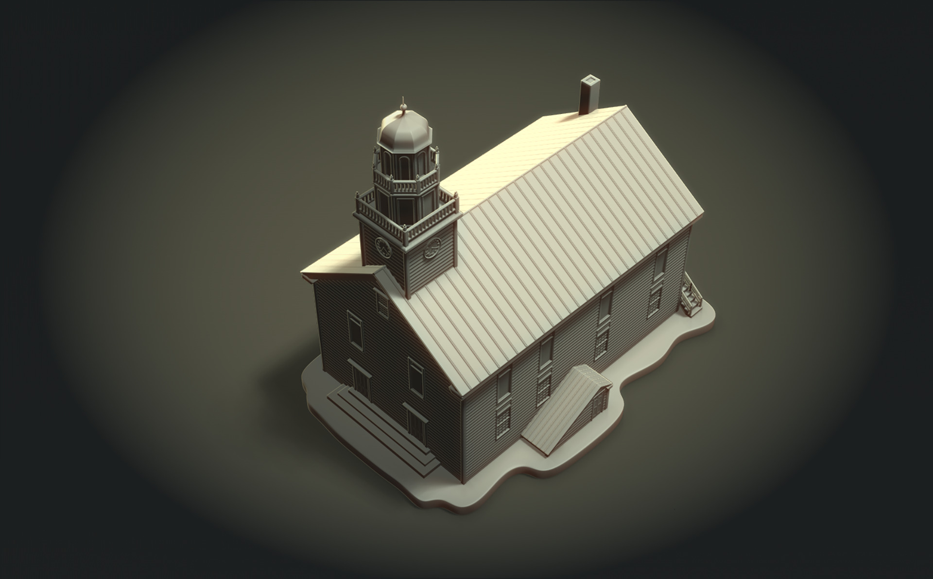 Classic Wooden Church RoZ 3D print model_4