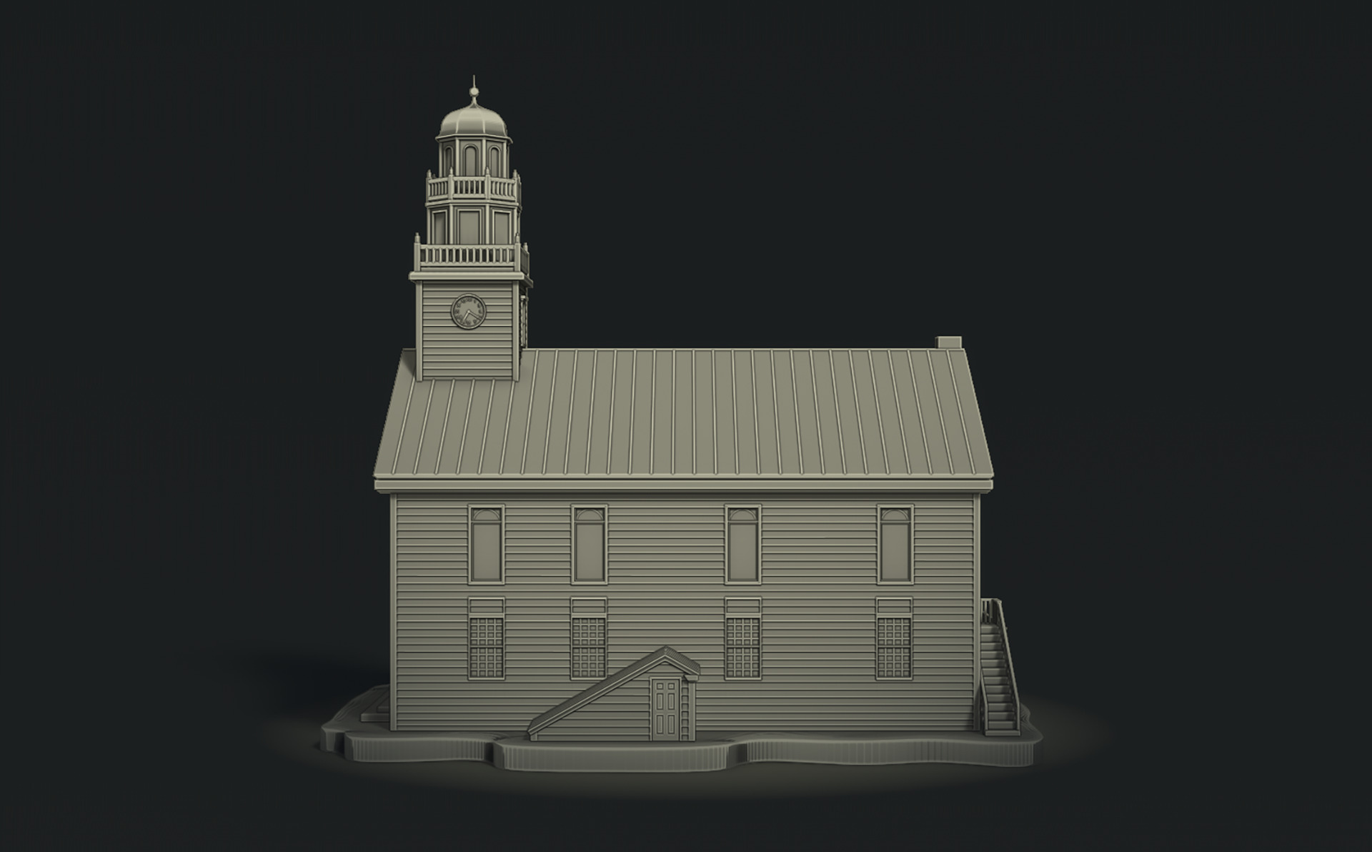 Classic Wooden Church RoZ 3D print model_8