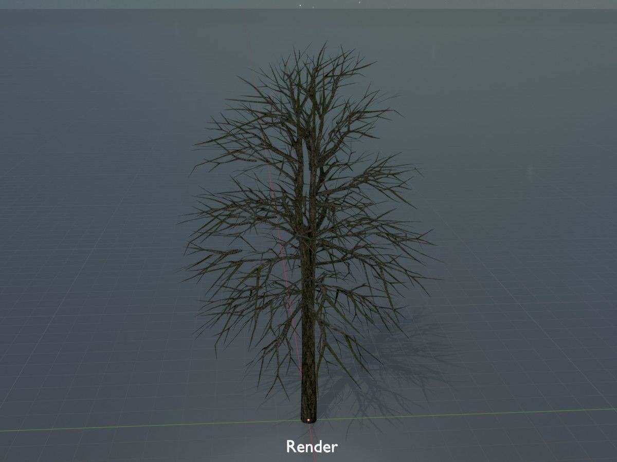 Alnus glutinosa tree winter Package 3D Model Collection_78