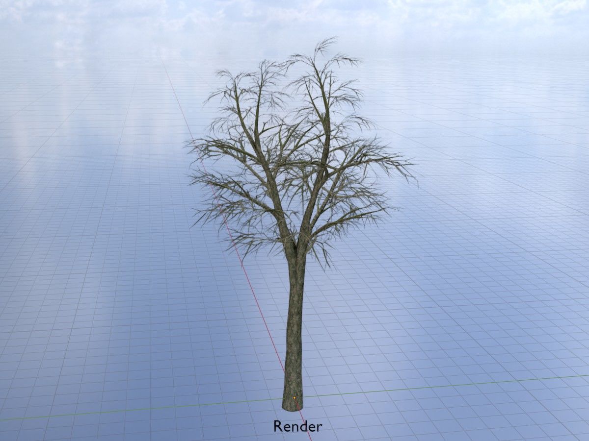 Alnus glutinosa tree winter Package 3D Model Collection_93