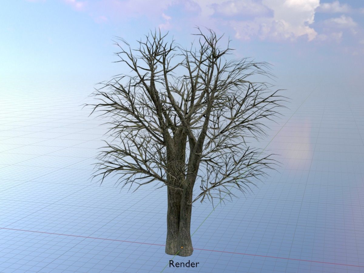 Alnus glutinosa tree winter Package 3D Model Collection_102