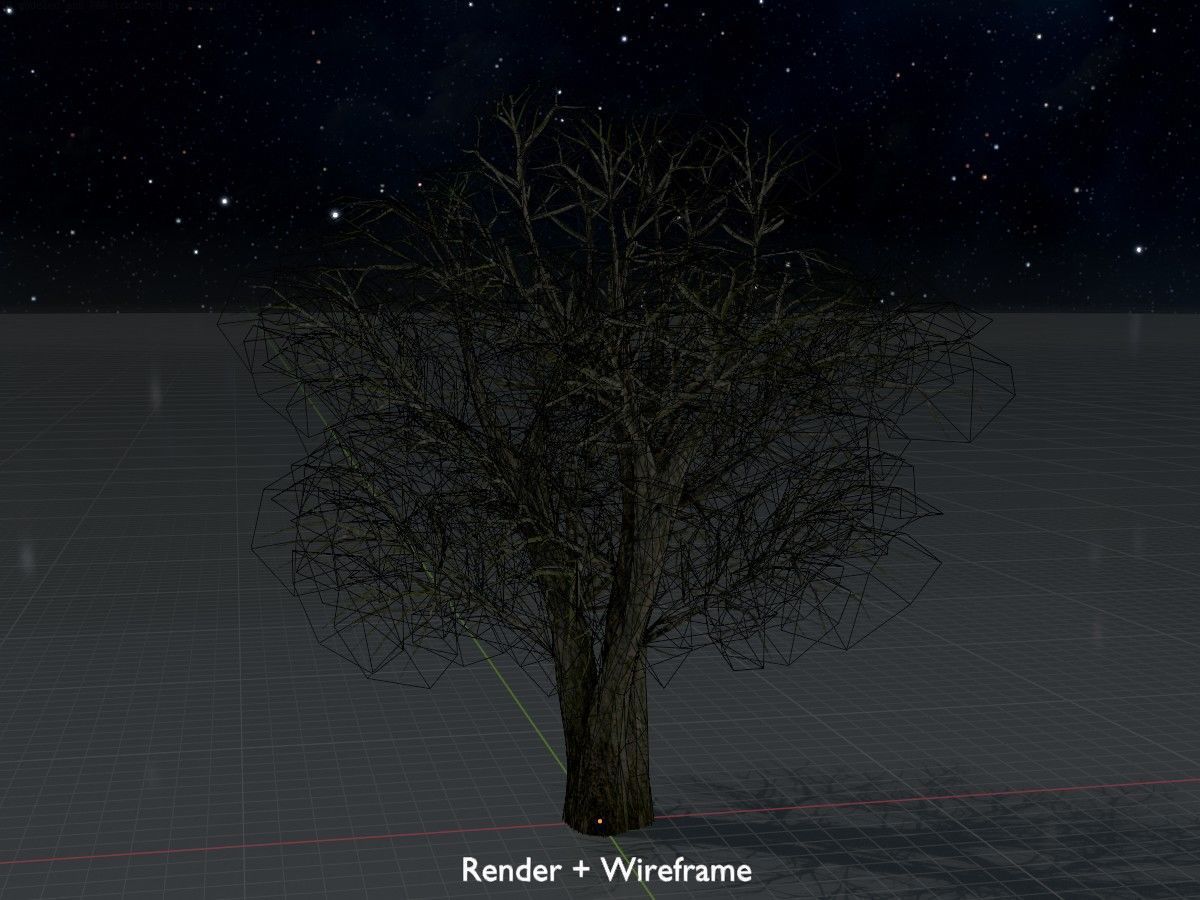 Alnus glutinosa tree winter Package 3D Model Collection_46