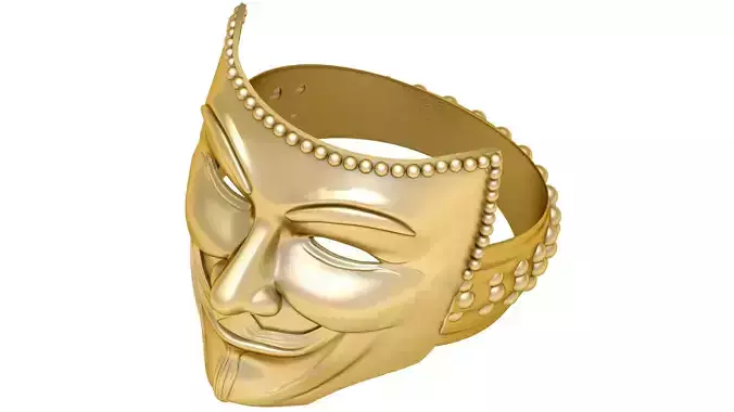 FACE MASK PENDANT 3D PRINTABLE MODEL 