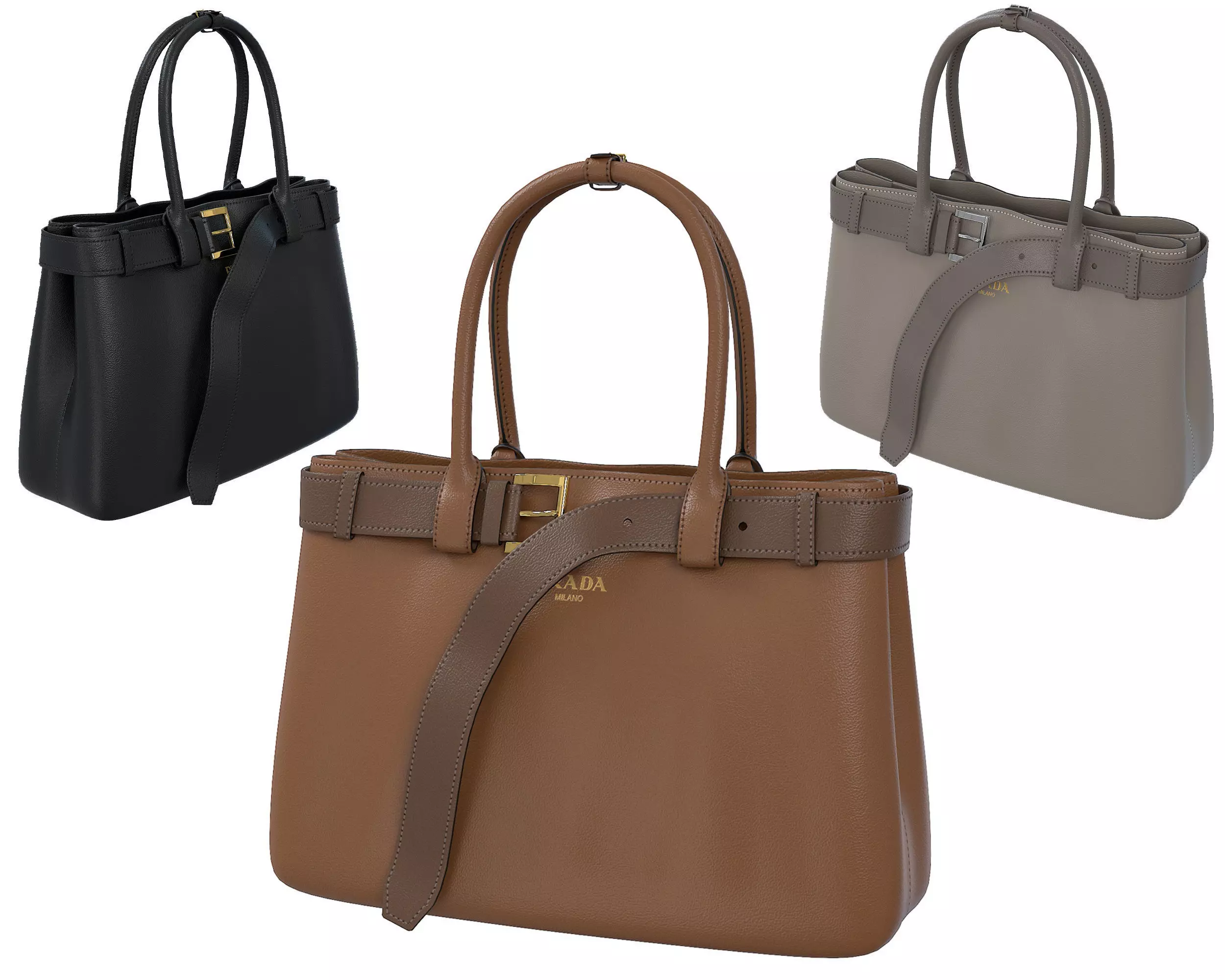 Prada Buckle Bag Low-poly 3D model_0