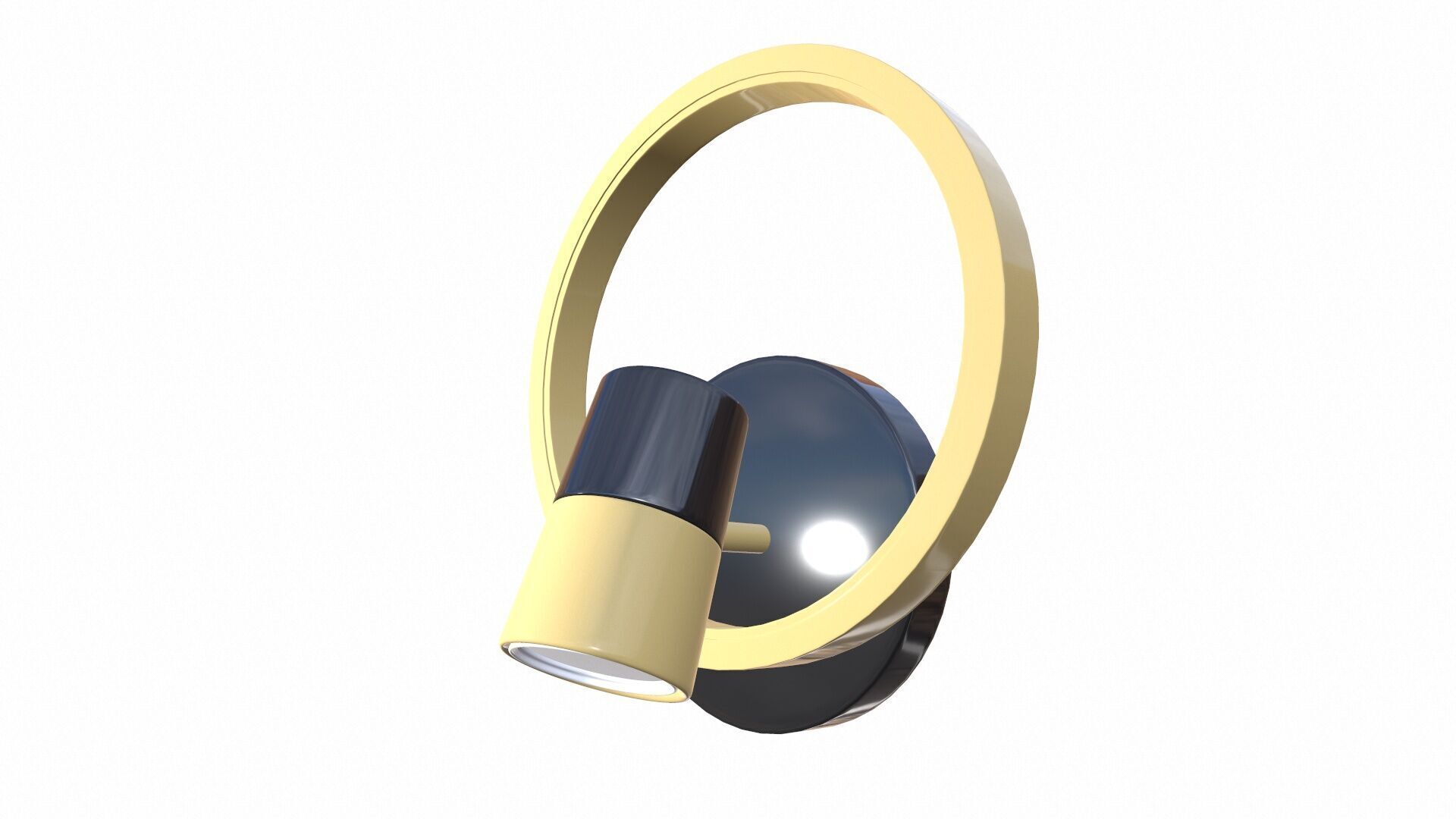 Wall Ceiling Light with Spot 3D model_4