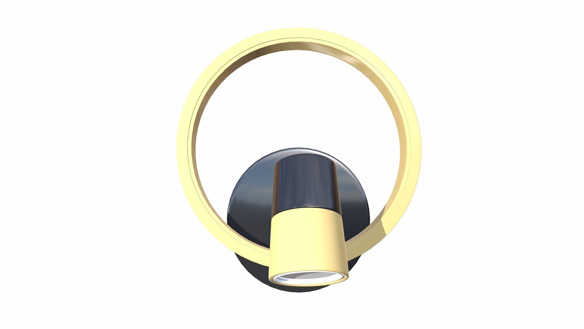 Wall Ceiling Light with Spot 3D model_2