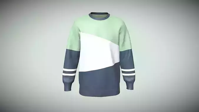 Mens 3 Color Sweatshirt In Low Poly