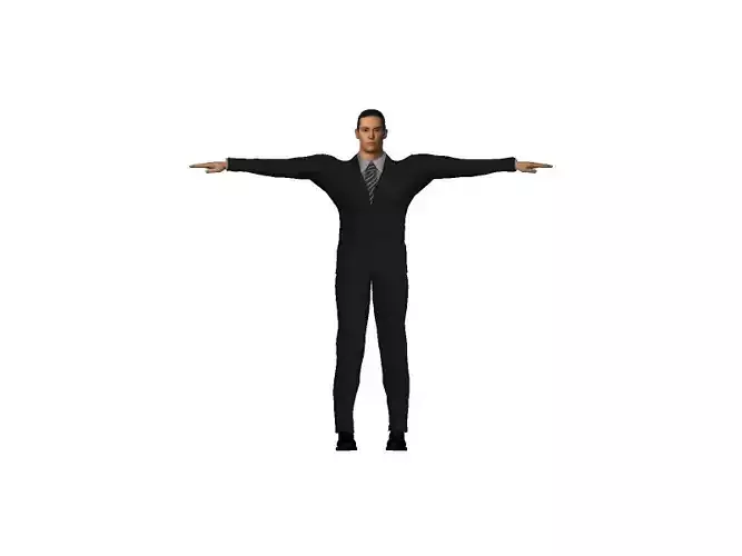 Middle aged Caucasian male with a black suit