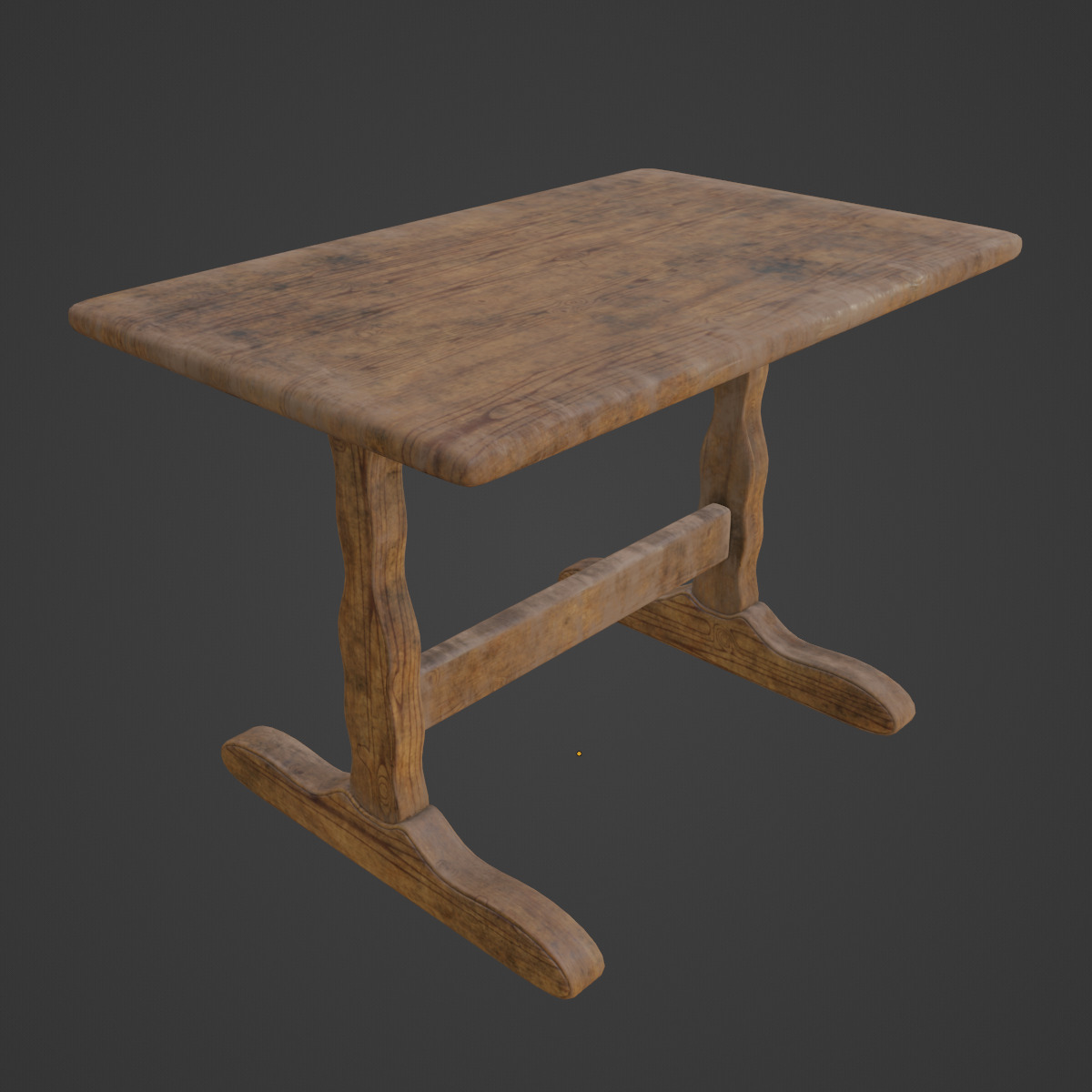Wooden Dining Table 04 3D model_6