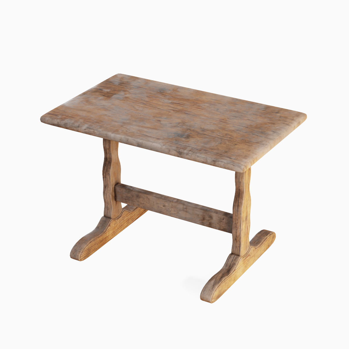 Wooden Dining Table 04 3D model_4