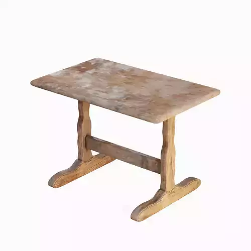 Wooden Dining Table 04 3D model