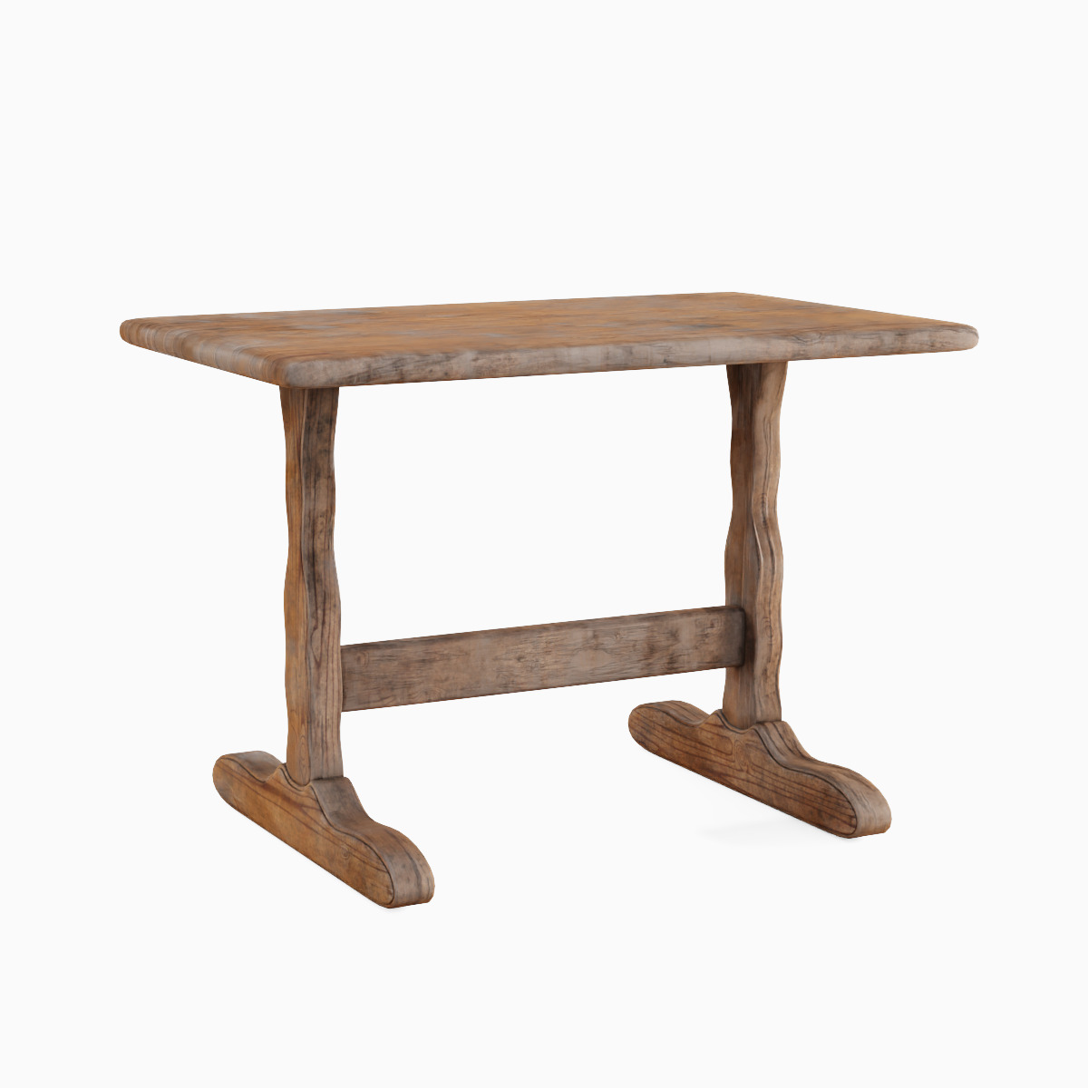 Wooden Dining Table 04 3D model_1