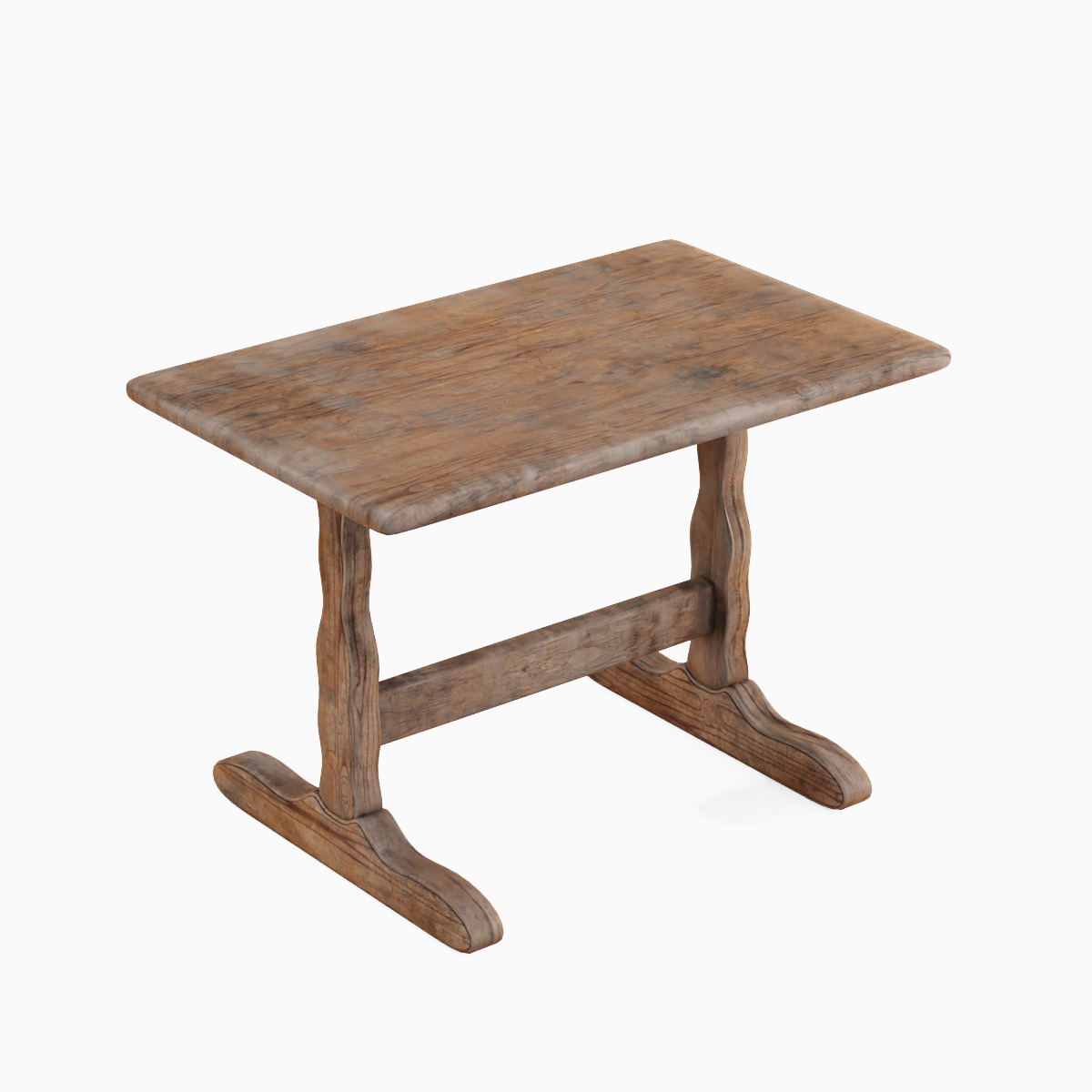 Wooden Dining Table 04 3D model_5