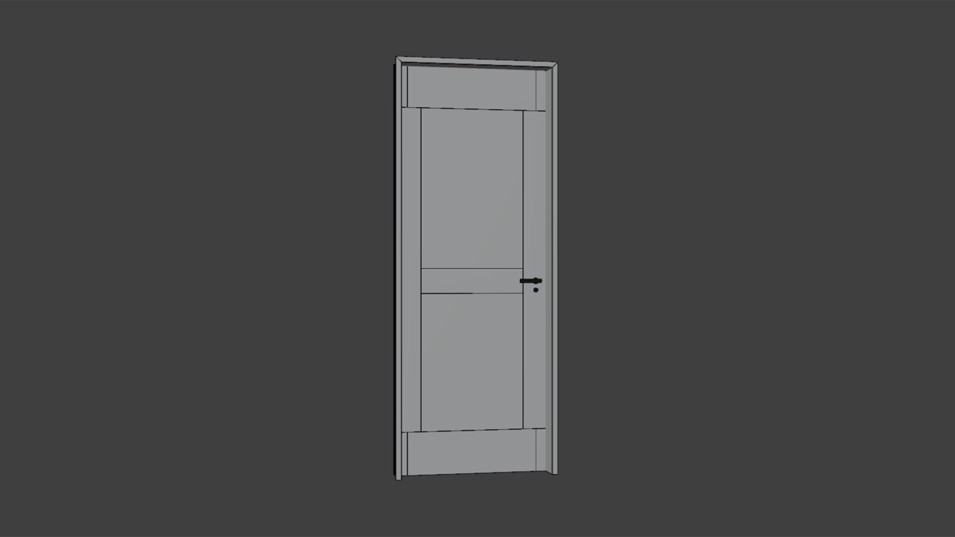 Black Door In 3D model_4