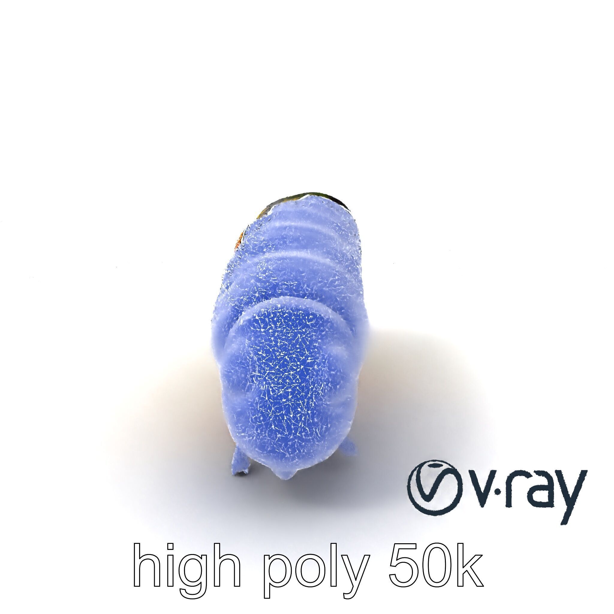 Technicolor Caterpillar Neon Stripes Sculpture model pack Low-poly 3D model_1