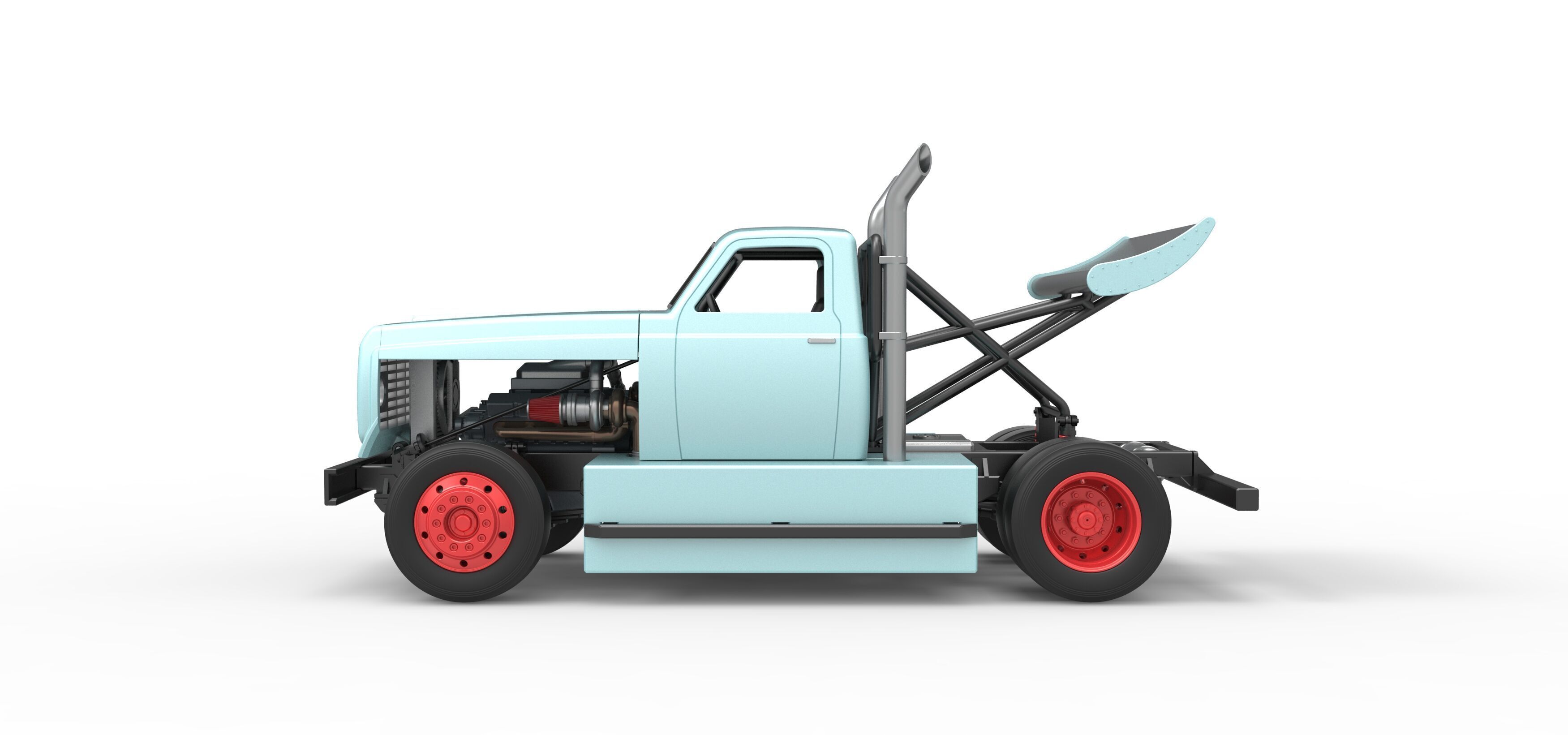 Big Rig Racing Semi truck Scale 1 to 25 3D print model_9