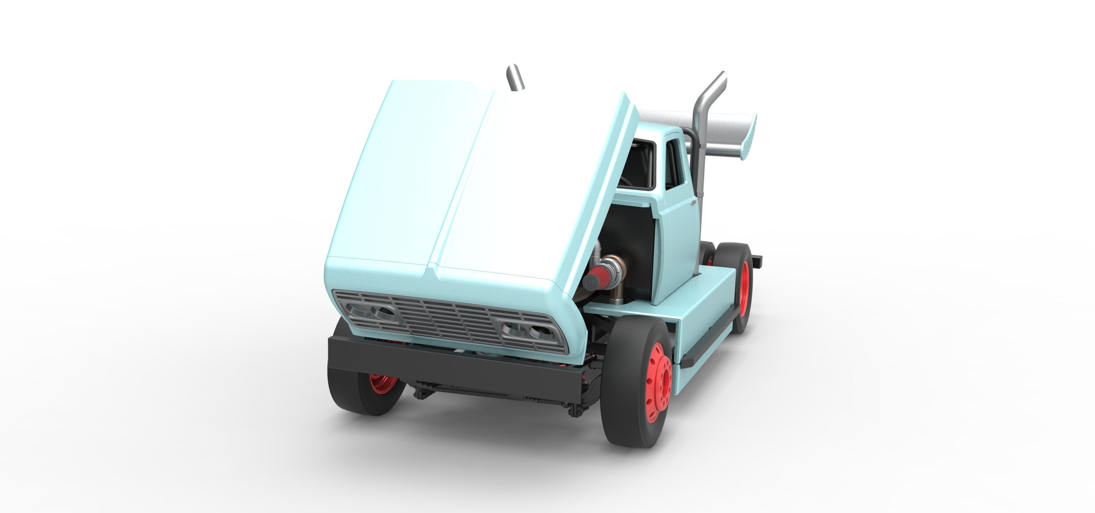 Big Rig Racing Semi truck Scale 1 to 25 3D print model_29