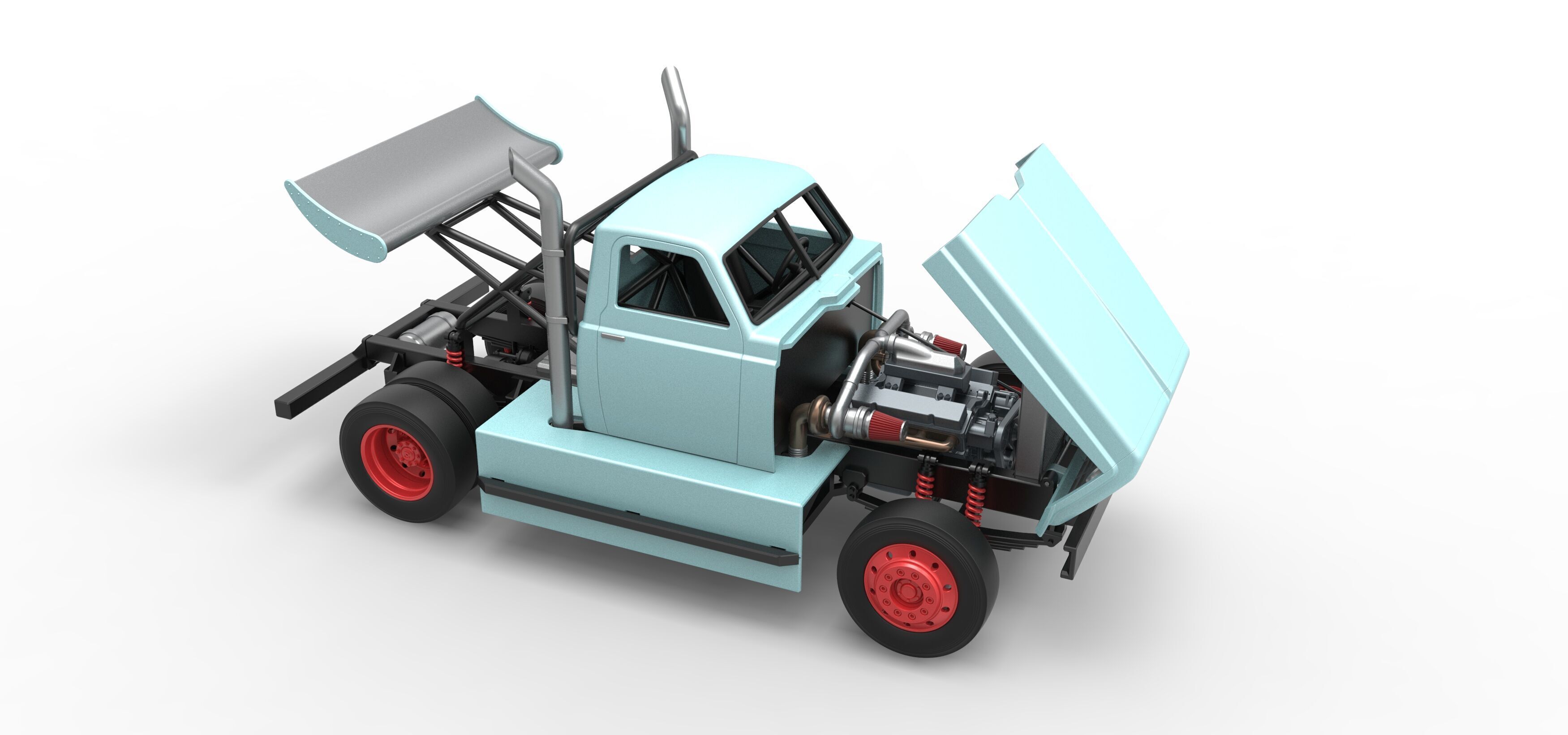 Big Rig Racing Semi truck Scale 1 to 25 3D print model_35