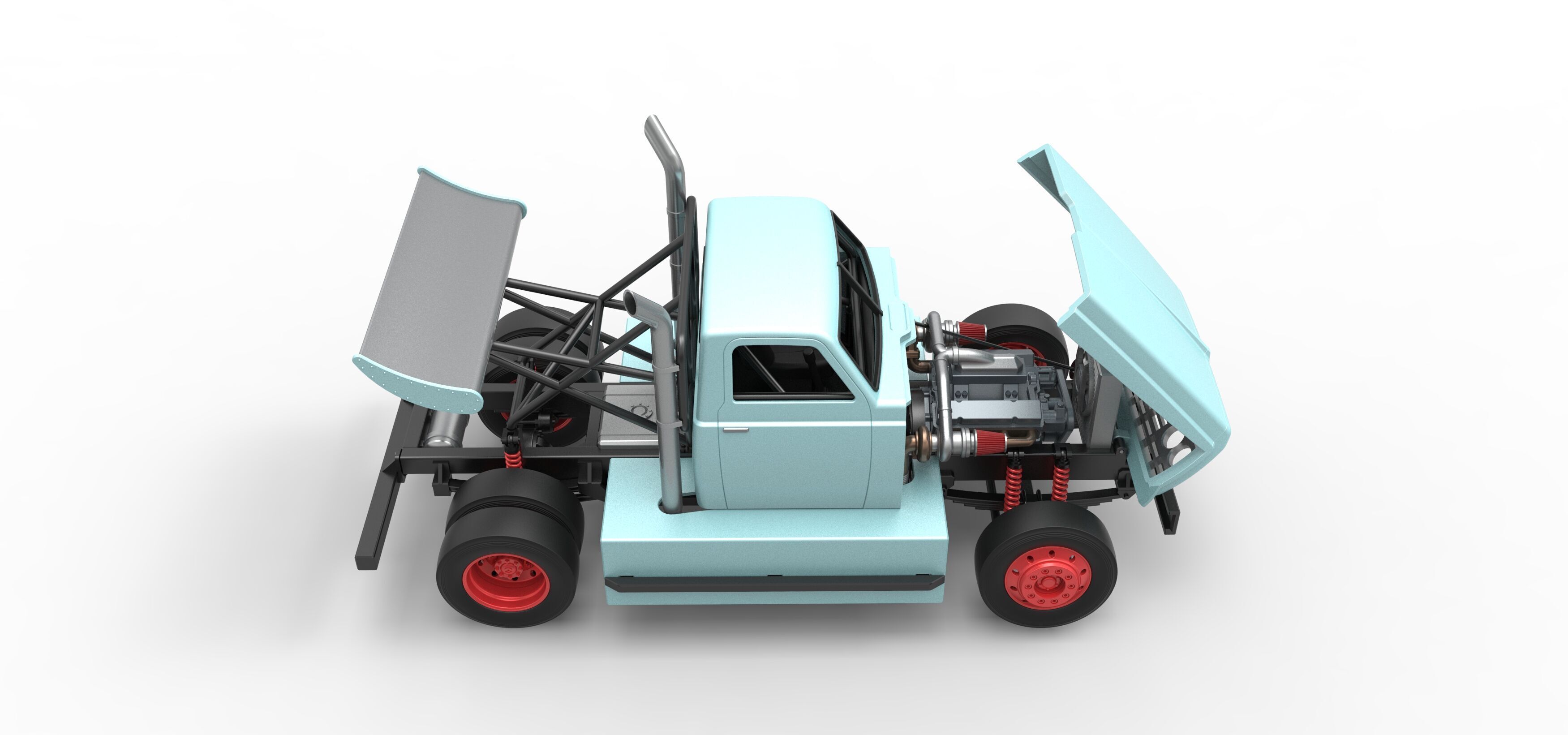 Big Rig Racing Semi truck Scale 1 to 25 3D print model_34