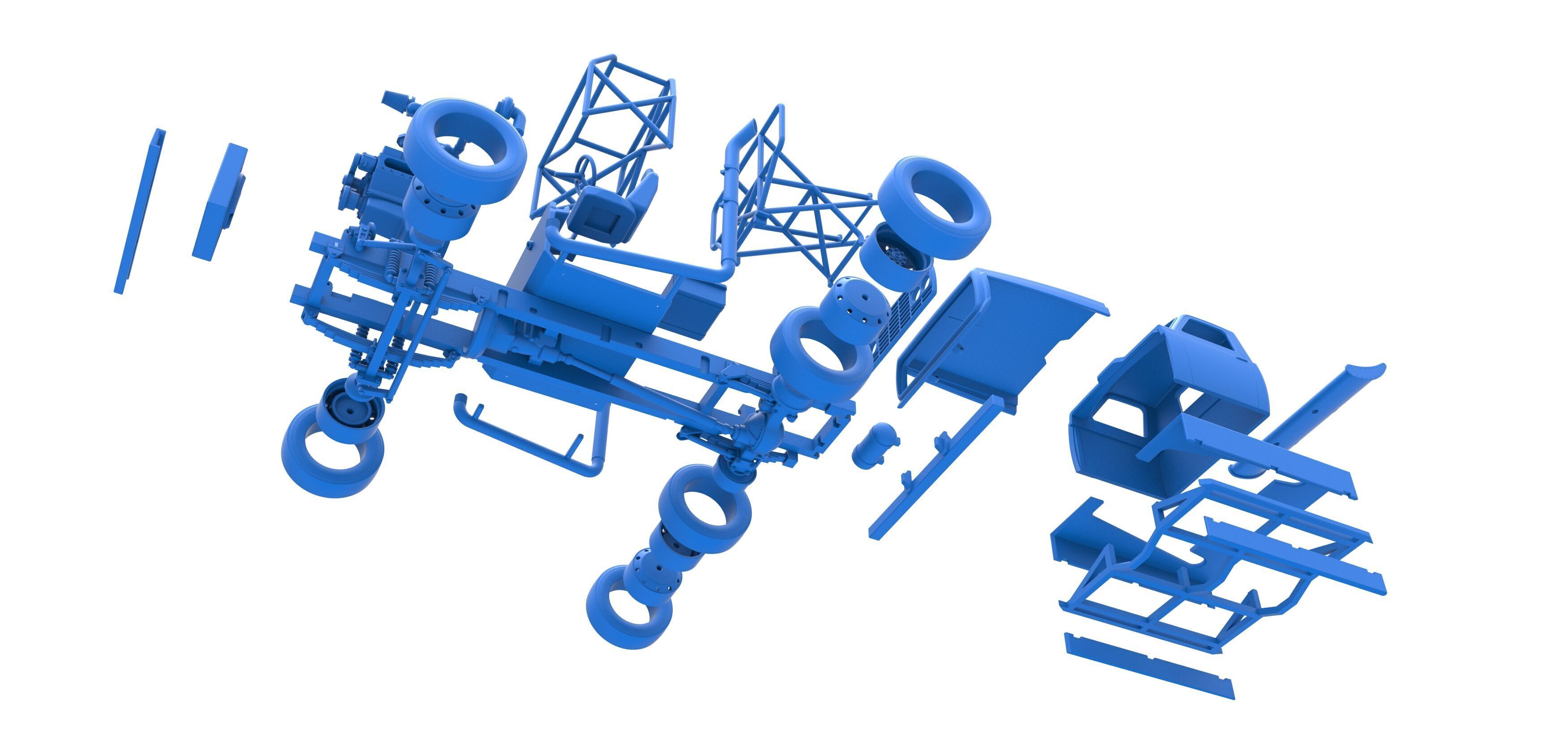 Big Rig Racing Semi truck Scale 1 to 25 3D print model_75