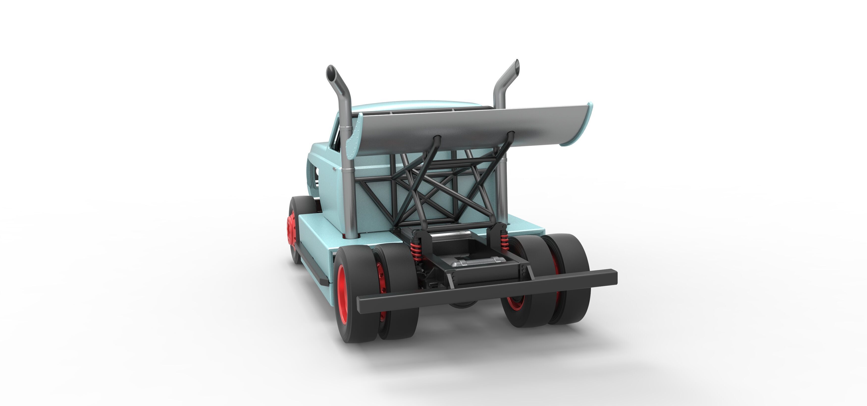 Big Rig Racing Semi truck Scale 1 to 25 3D print model_14