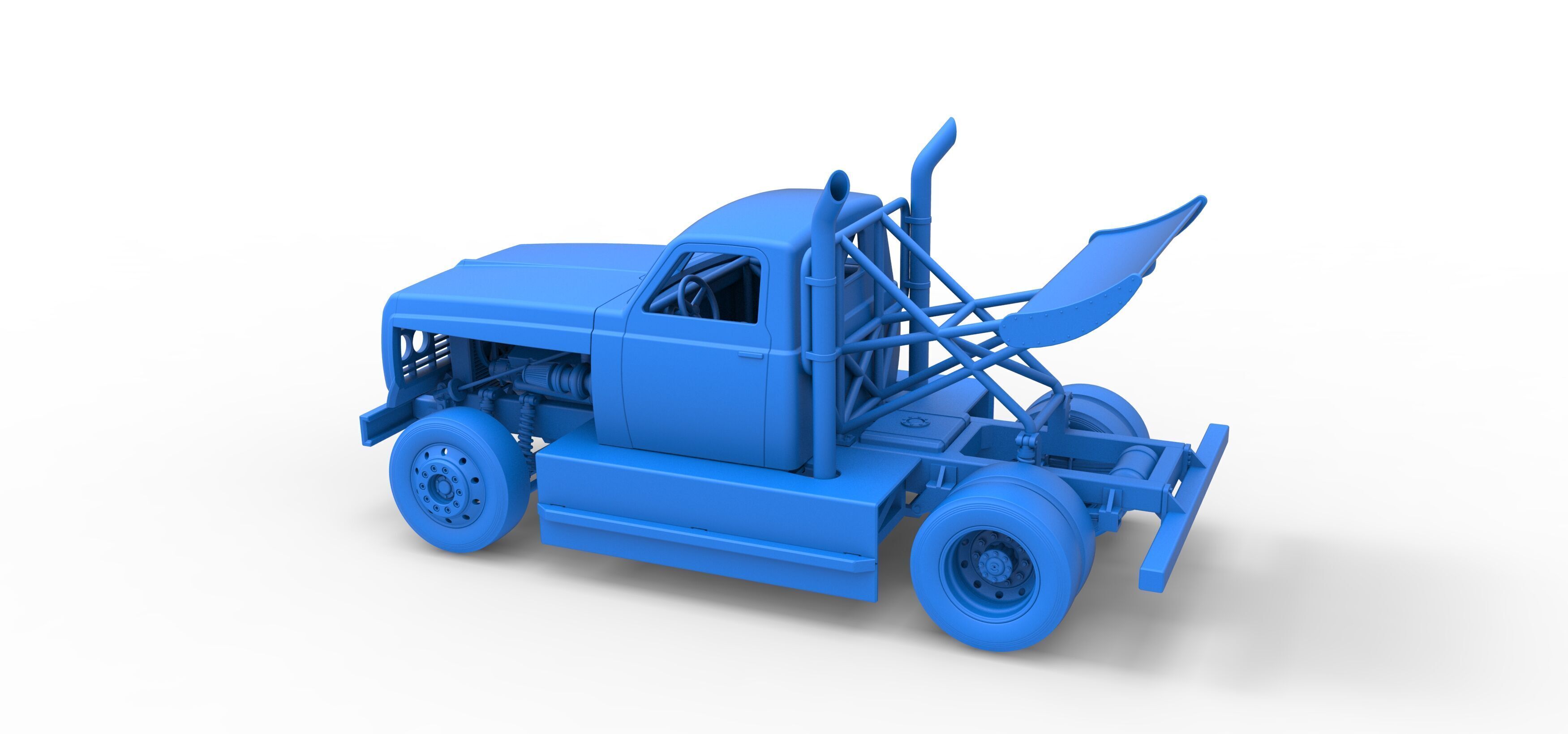 Big Rig Racing Semi truck Scale 1 to 25 3D print model_48