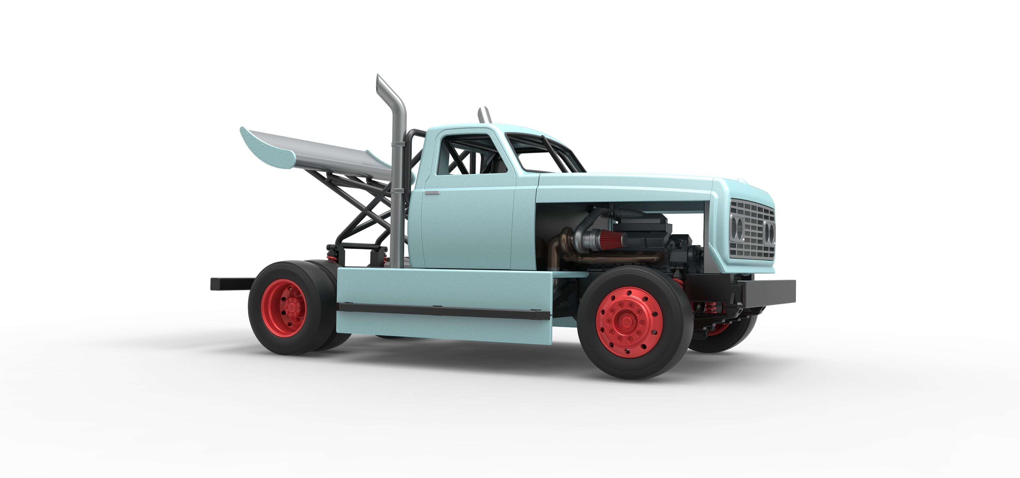 Big Rig Racing Semi truck Scale 1 to 25 3D print model_25