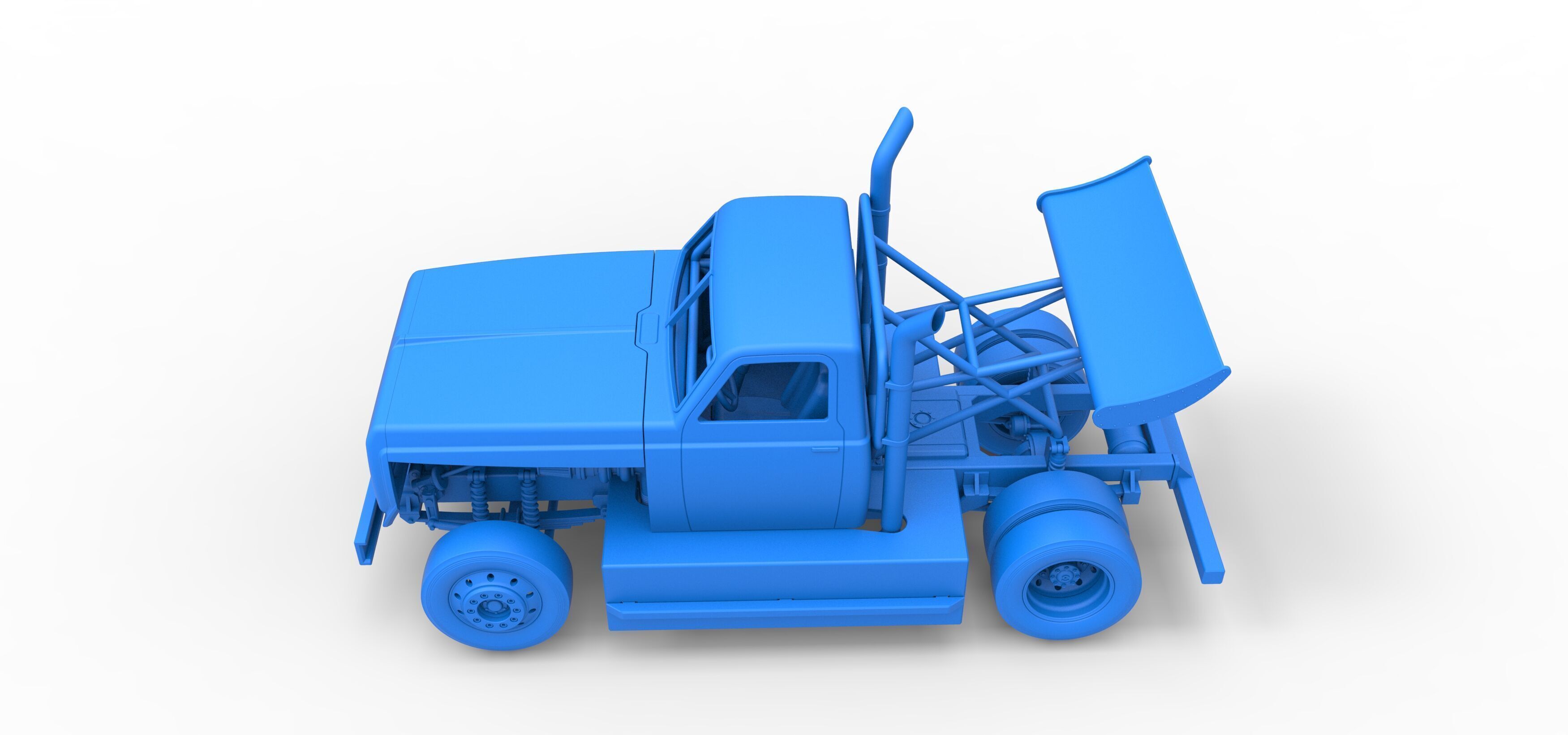 Big Rig Racing Semi truck Scale 1 to 25 3D print model_46