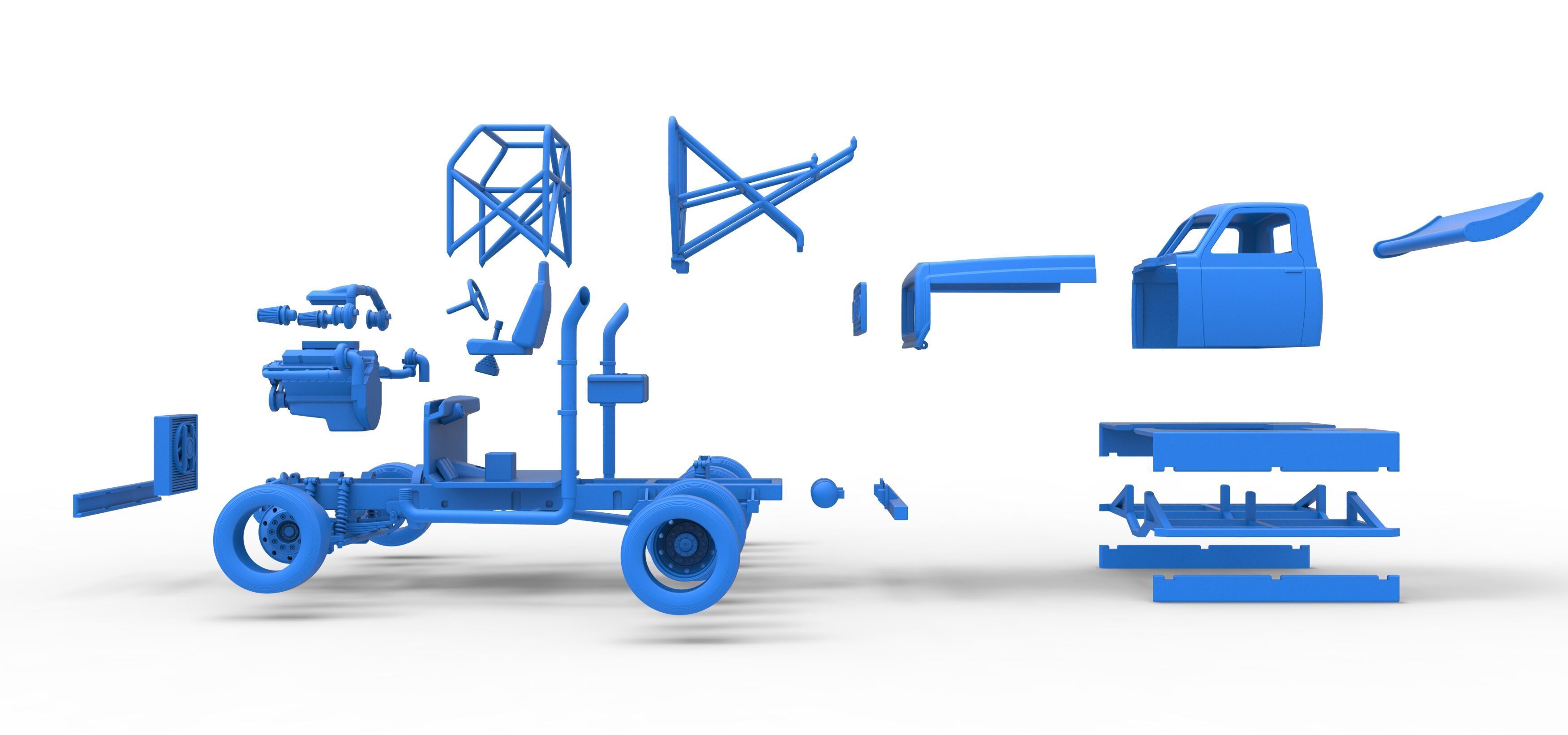 Big Rig Racing Semi truck Scale 1 to 25 3D print model_77