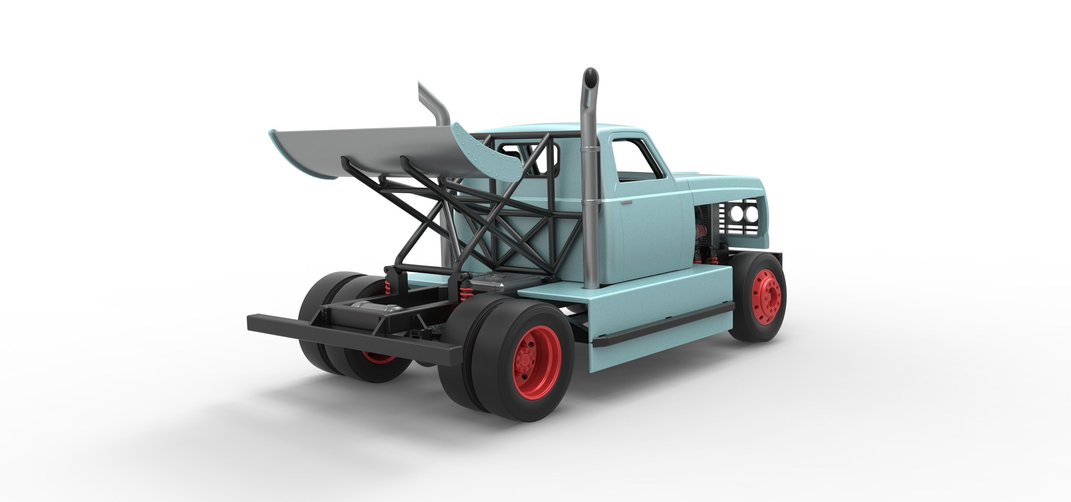 Big Rig Racing Semi truck Scale 1 to 25 3D print model_18