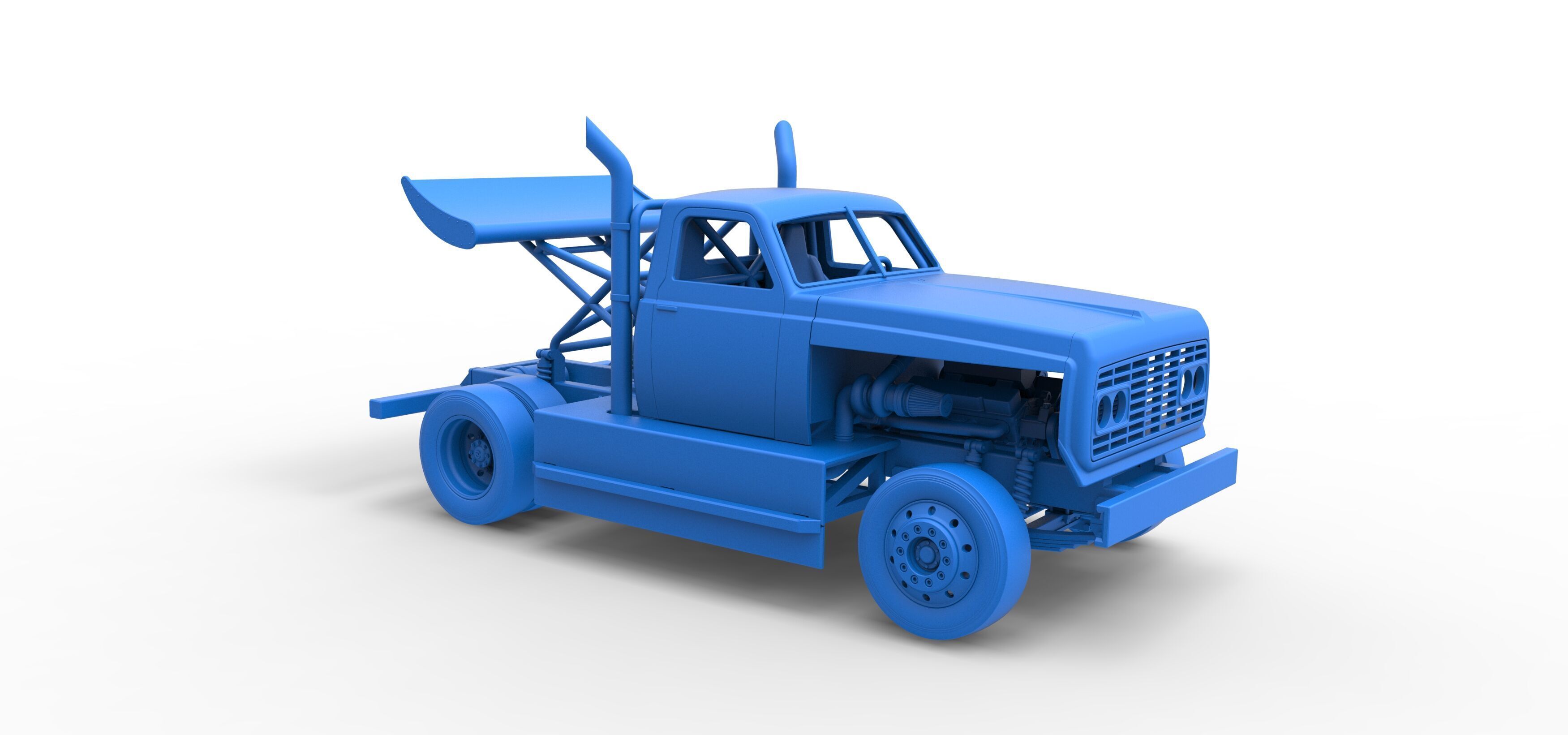 Big Rig Racing Semi truck Scale 1 to 25 3D print model_60
