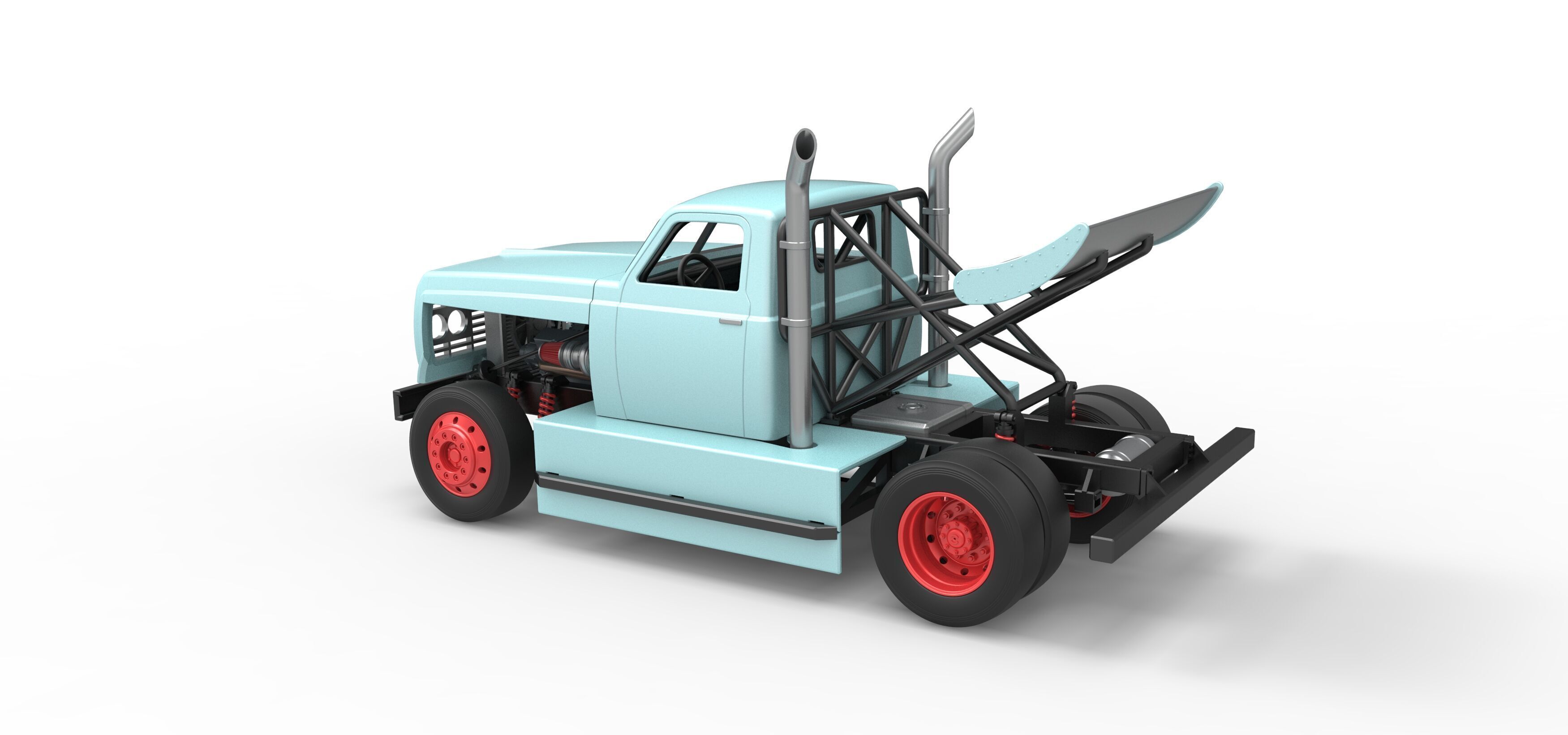 Big Rig Racing Semi truck Scale 1 to 25 3D print model_12
