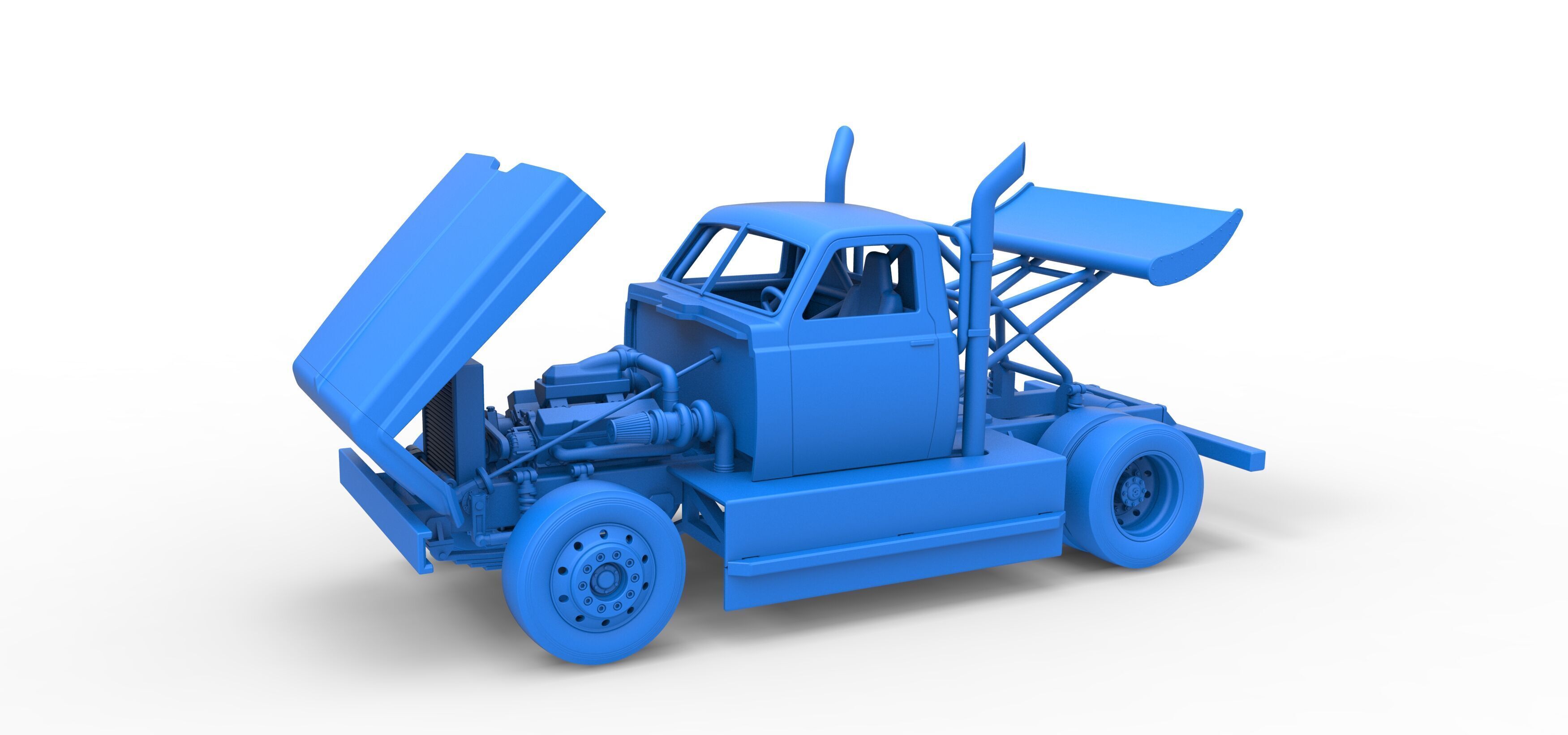 Big Rig Racing Semi truck Scale 1 to 25 3D print model_64