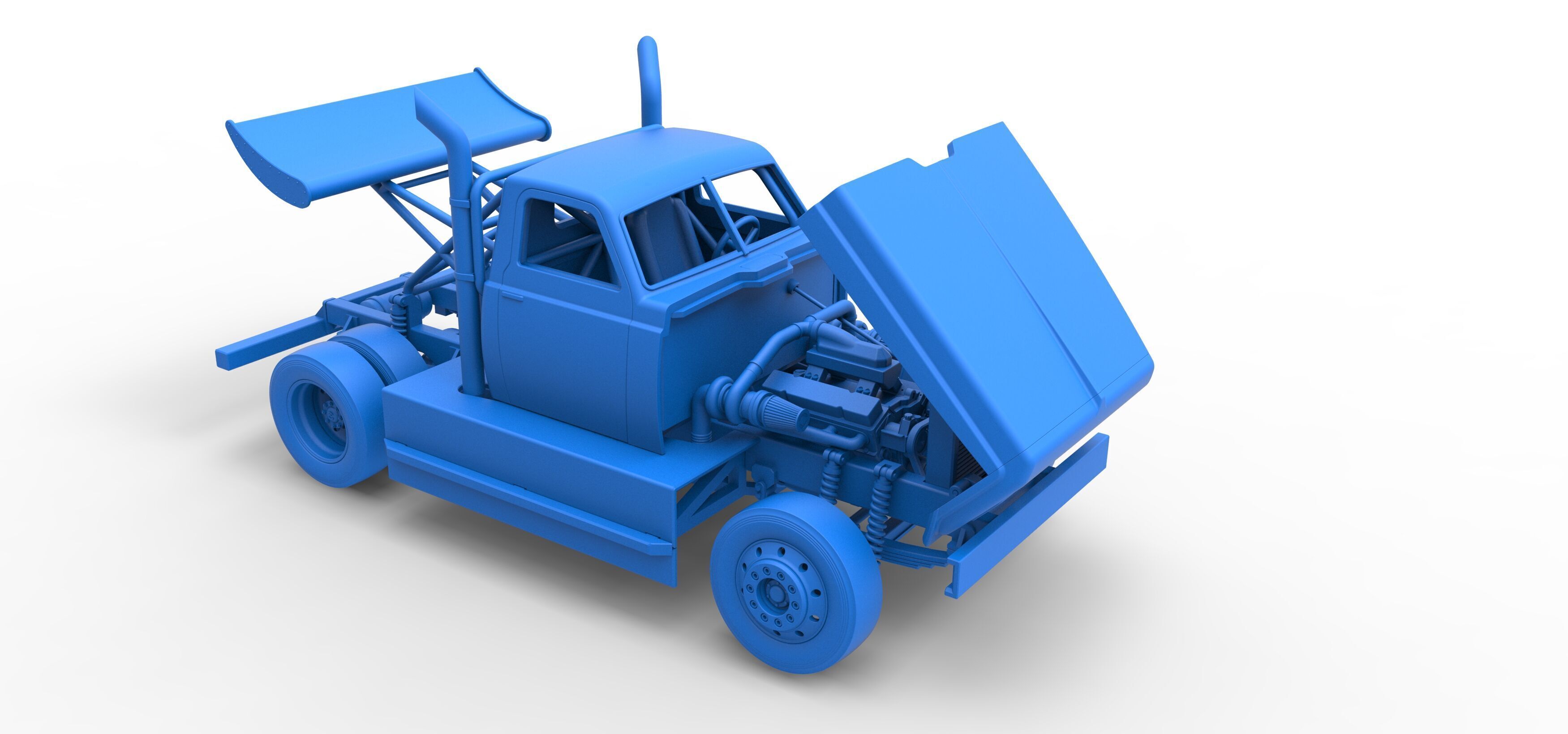 Big Rig Racing Semi truck Scale 1 to 25 3D print model_72