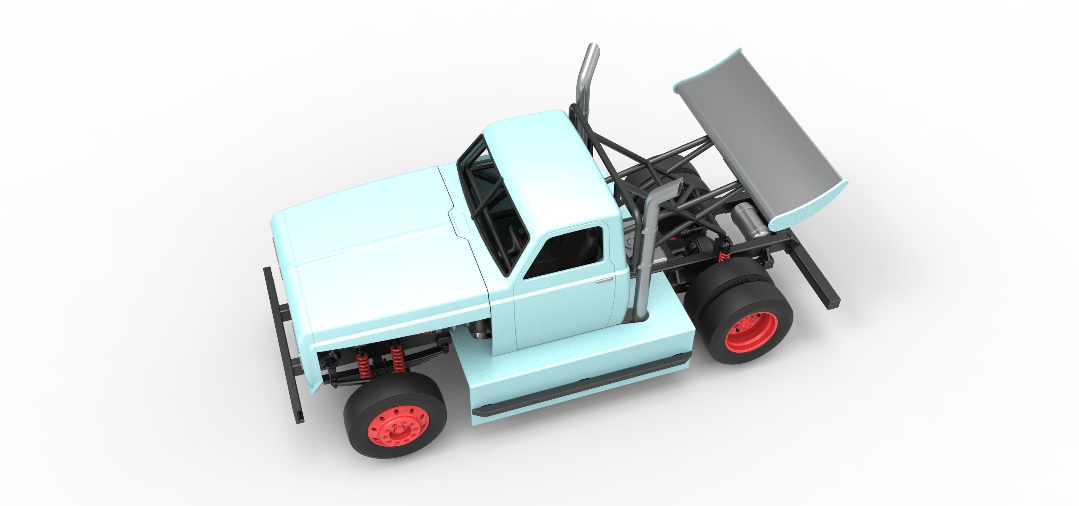 Big Rig Racing Semi truck Scale 1 to 25 3D print model_4