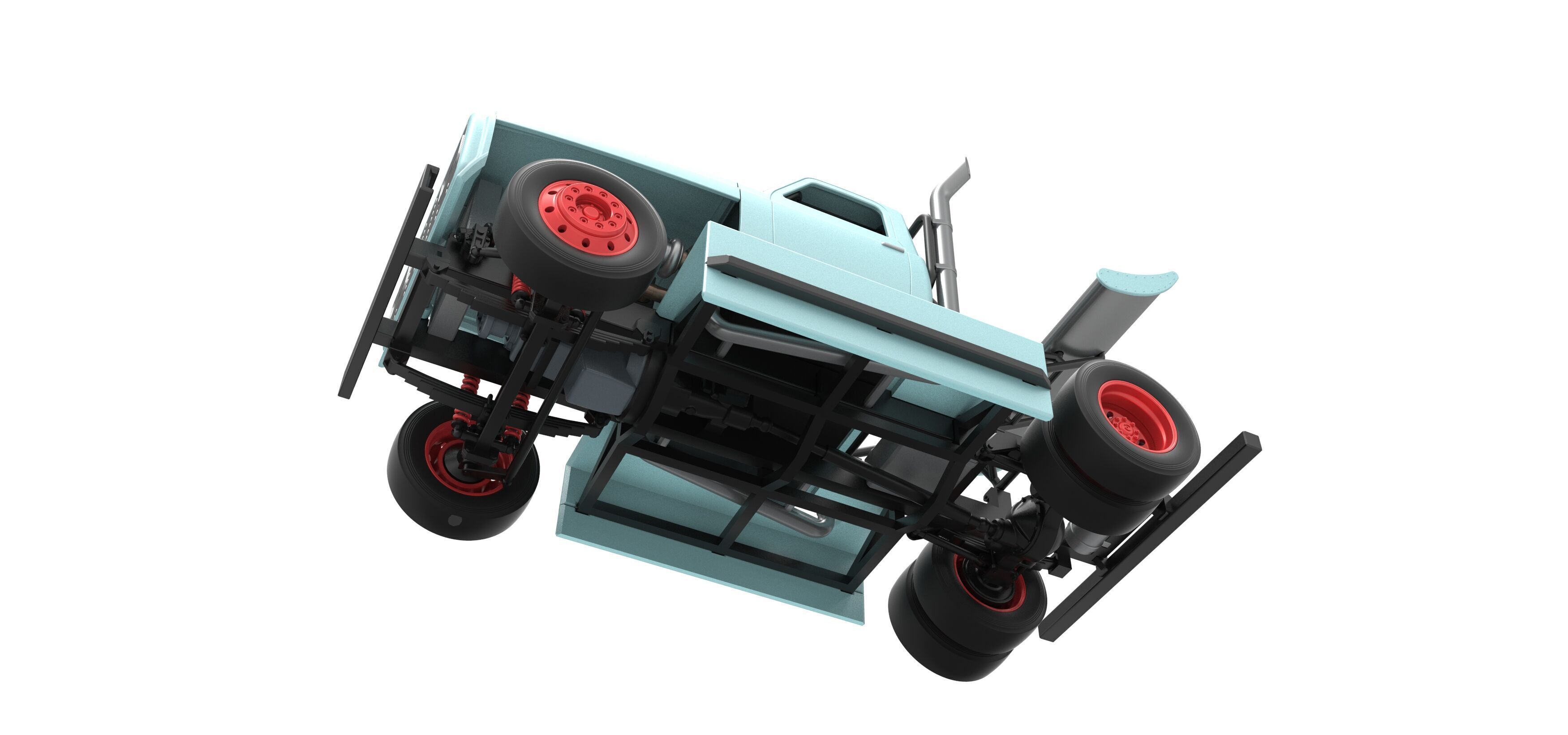 Big Rig Racing Semi truck Scale 1 to 25 3D print model_3